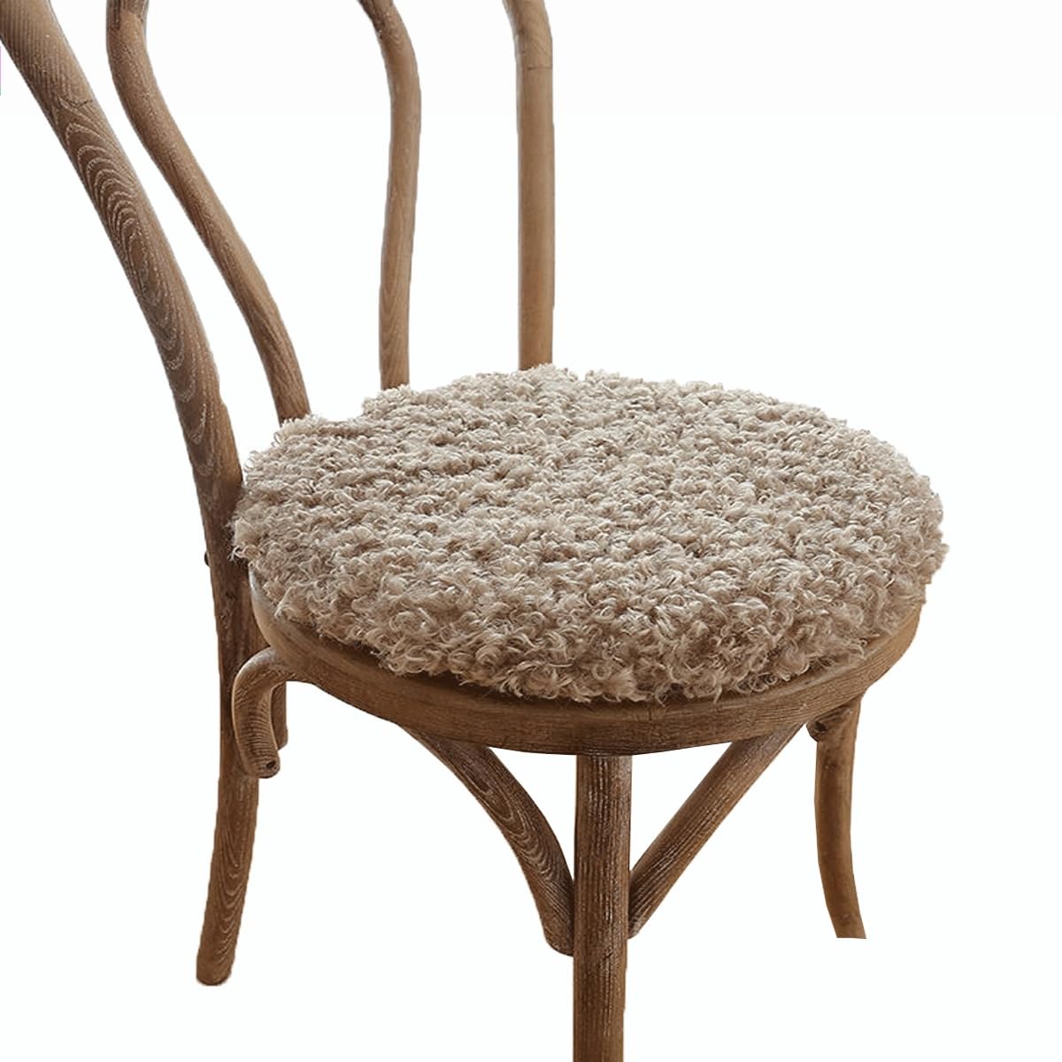 uyeoco Round Chair Cushions 45cm/40cm/35cm, Anti Slip Round Seat Cushion, Fluffy Shaggy Chair Seat Pad, for Indoor Outdoor Garden Dining Bistro Patio Office Coffee Shop(N5,40x40cm(16x16in))