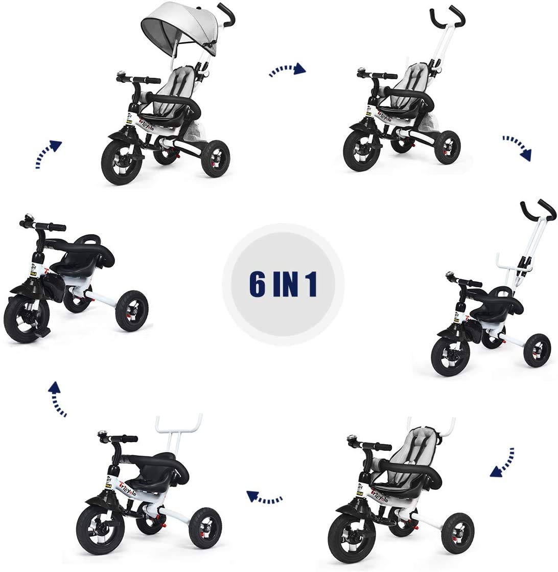 Amazon.co.jp: UBRAVOO 子供用三輪車 7in1 三輪車 折りたたみ 手押し棒