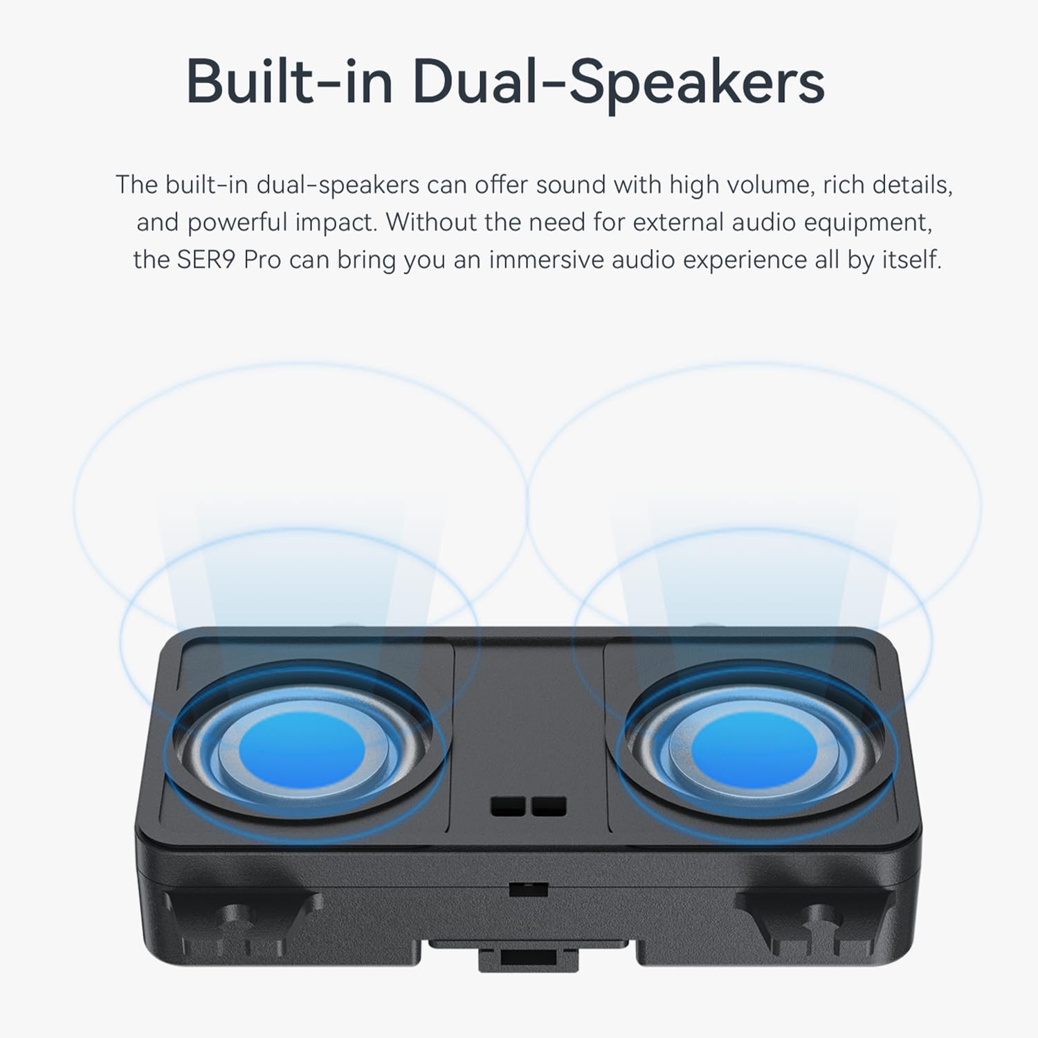 Beelink SER9 Pro AI Mini PC, AMD Ryzen AI 9 HX 370(12C/24T, bis zu 5.1GHz), Mini Computer 32GB LPDDR5X RAM 1TB PCIe4.0 SSD Windows 11 Pro, Integrierte MIC/Lautsprecher, USB4/WiFi6/BT5.2/RJ45 2.5G