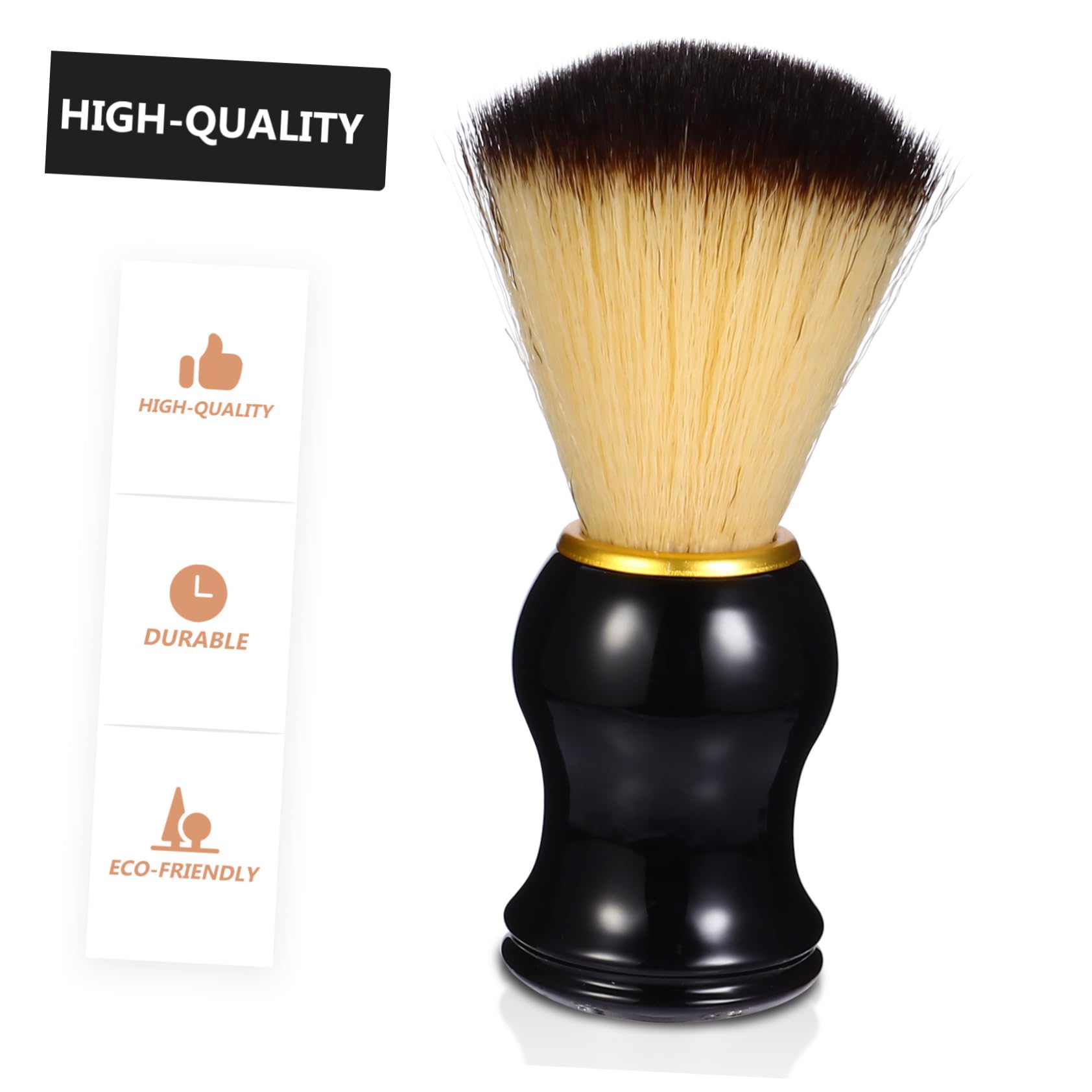 Beatifufu Male Shaving Supplies Double Nylon Foaming Shaving Brush Wooden Handle Comfortable Easy to Clean Random Color