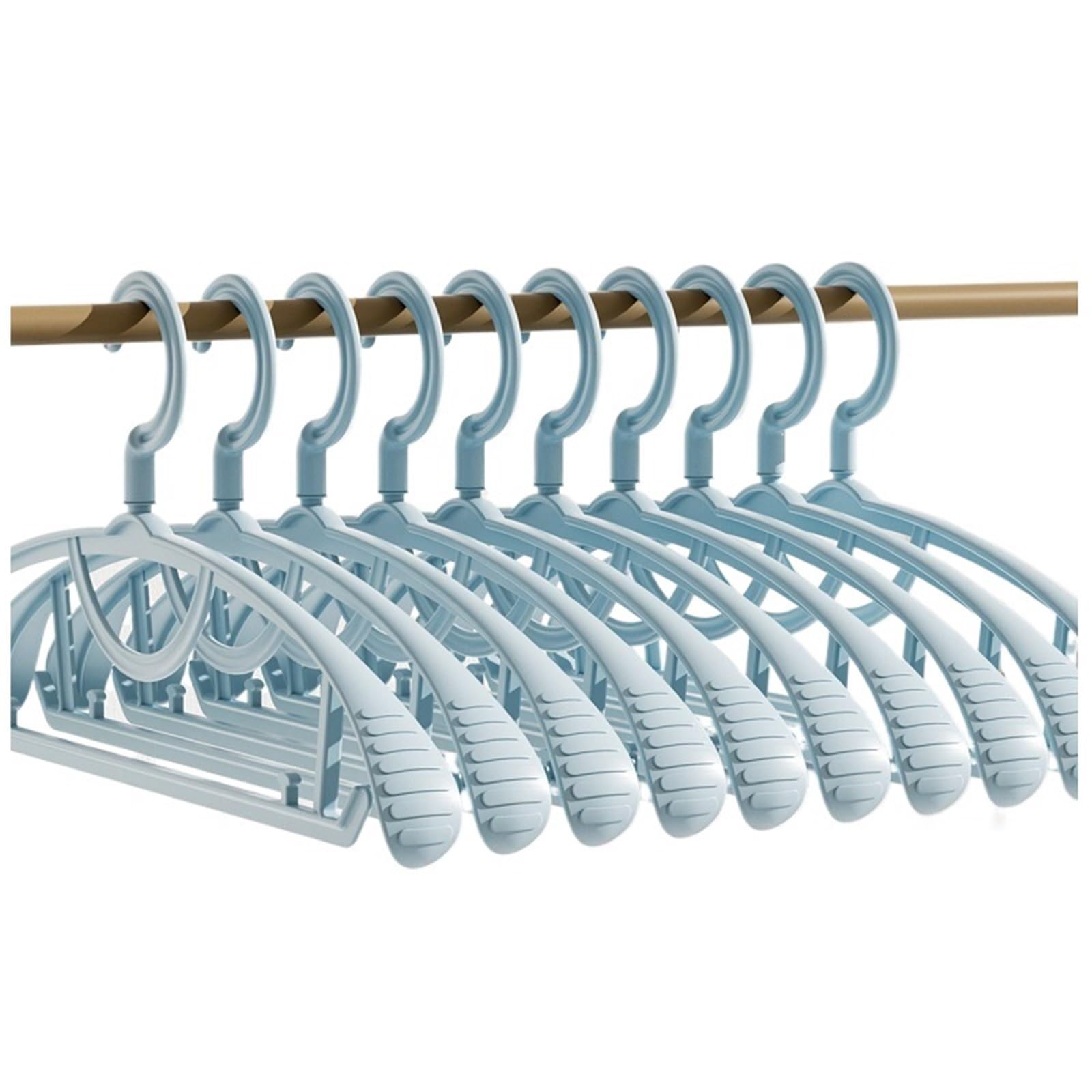 Hangers Hangers Multi-Functional Wide-Shoulder Non-Slip Drying Rack Thickened Clothes Support Coats Hanger(Blue,20pcs)