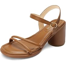 DOBOLIN Wide Width Heels for Women 2.7-Inch Block Heel Dress Sandals