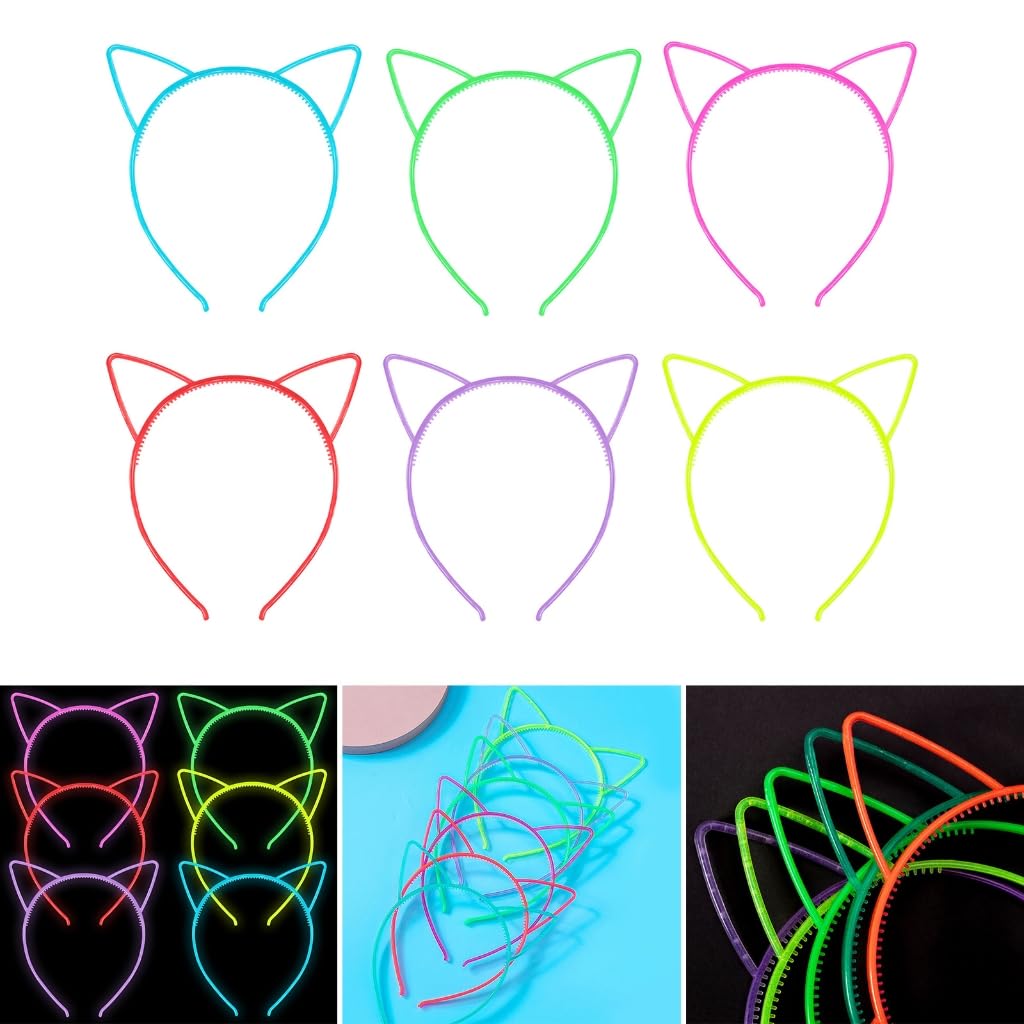 Alaoo LED Oreille de Chat Serre Tete,Serre-Tête Lumineux LED, Bandeau Lumineuses pour Accessoires D'oreilles pour le Jeu de Rôle du Carnaval D'Halloween,Noir