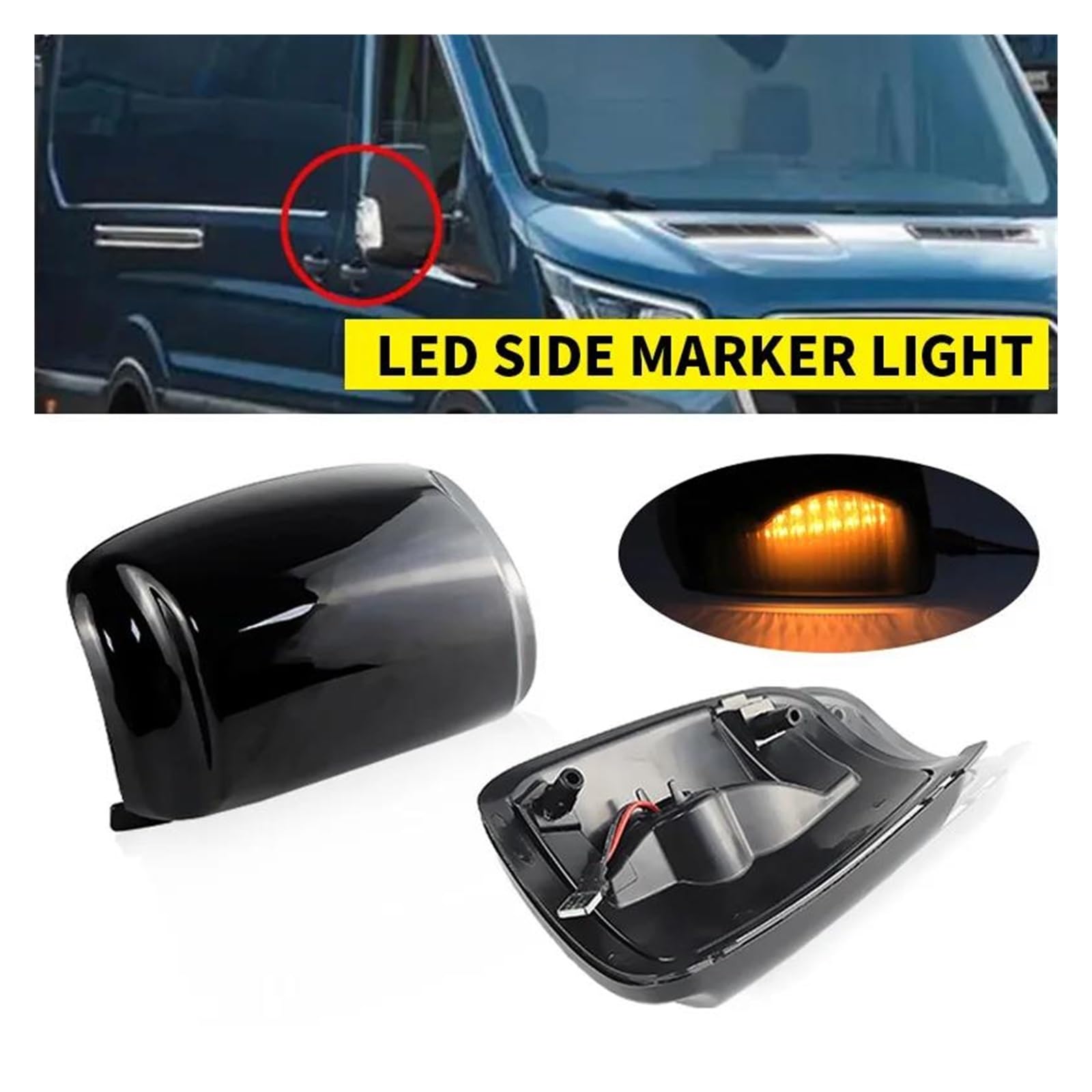 Generico Indicatore Laterale Per Ford Per Transit Mk8 Personalizzato Per TRANSIT 150 250 350HD 15-2022 Specchio Indicatori direzione laterali 1847387 BK31-13B381-AA Indicatore Direzione