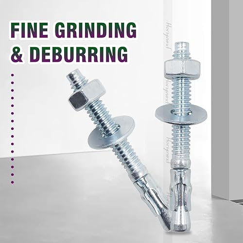 Miniatura 81 de Kit de anclaje de cuña de acero al carbono de 3/8 x 2-1/2 pulgadas para cemento de hormigón, pared, suelo, cubierta, soporte de base de cerca, poste