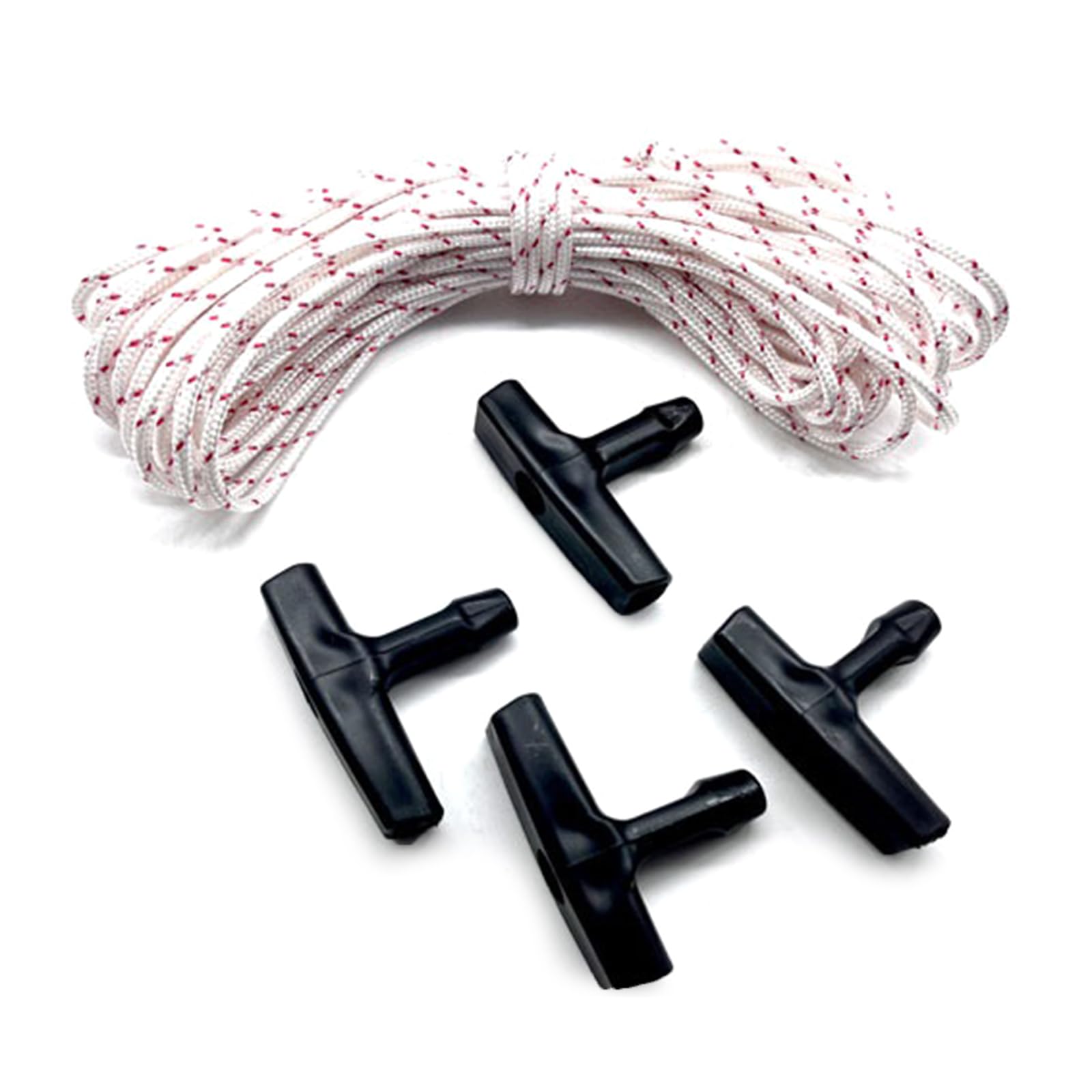 Msioytog 1Meters 4Mm Recoil Starter Rope Pull Cord, Lawns Pull Cord With 4 Pack Recoil Starter Handle For Chainsaw Lawns Rope