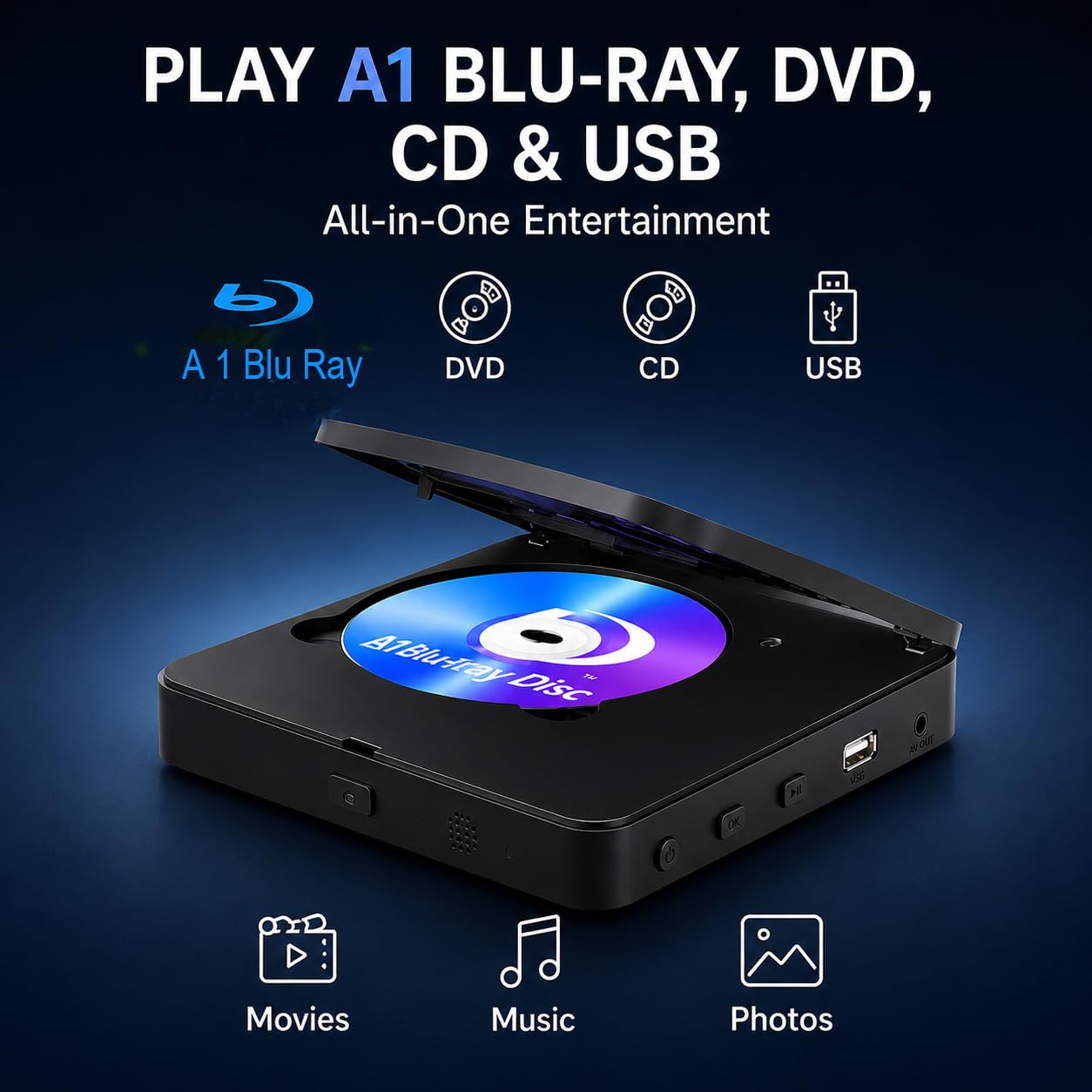 Amazon | Blu Ray Player 1080P ブルーレイディスクプレーヤー ホーム