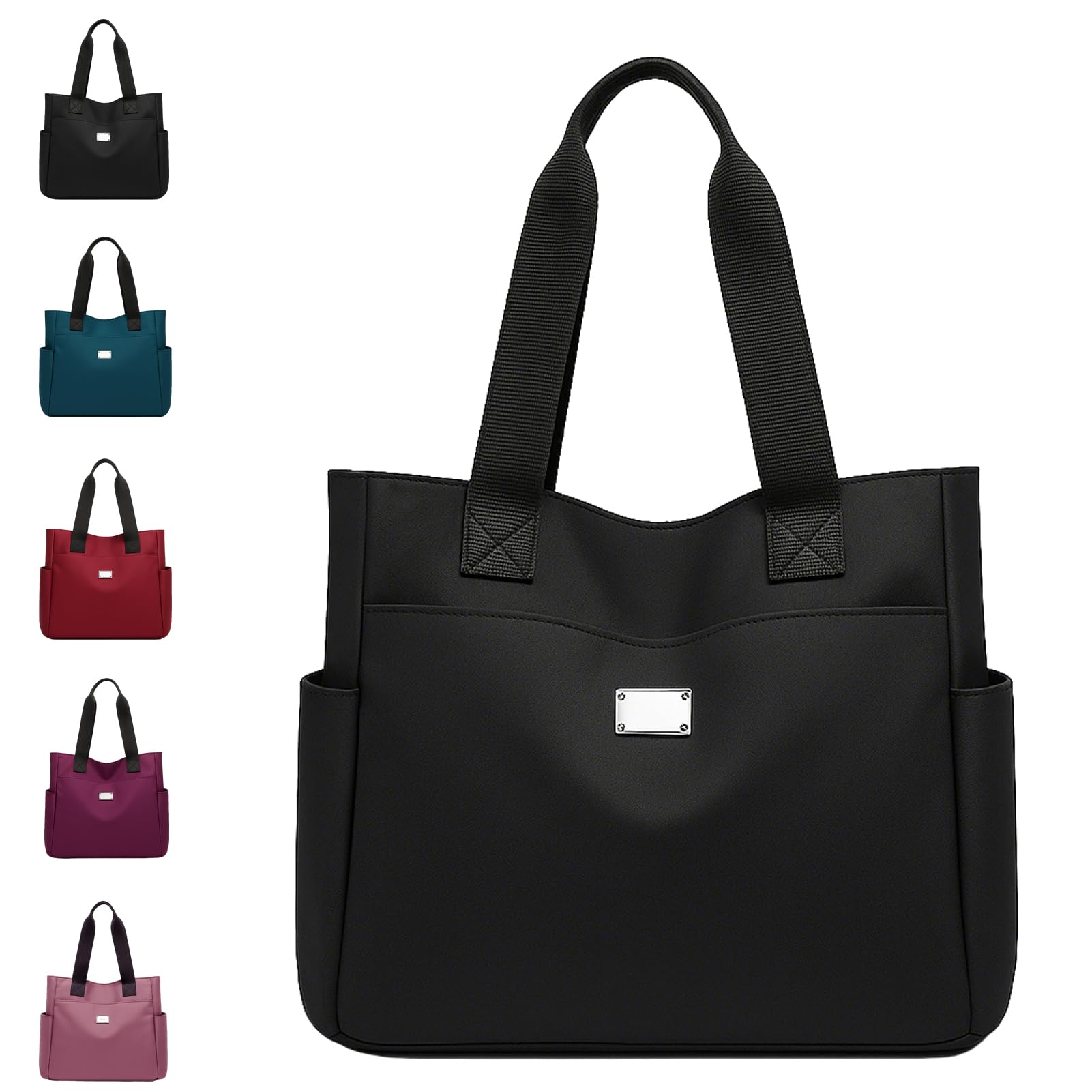 Waterproof Nylon Tote Bag for Women -Zippered Organizer for Work Beach Outdoor Essentials
