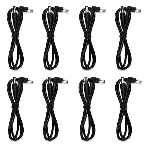 Miniatura 9 de Cable de cadena de margaritas de 1 a 3 vías, pedal de efecto de guitarra, fuente de alimentación, adaptador de cable divisor de cable negro