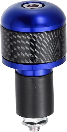 Miniatura 4 de X AUTOHAUX 1 par 78 "0.866 in azul motocicleta manillar extremo agarres barra extremos tapón tapón fibra de carbono patrón para motocicleta