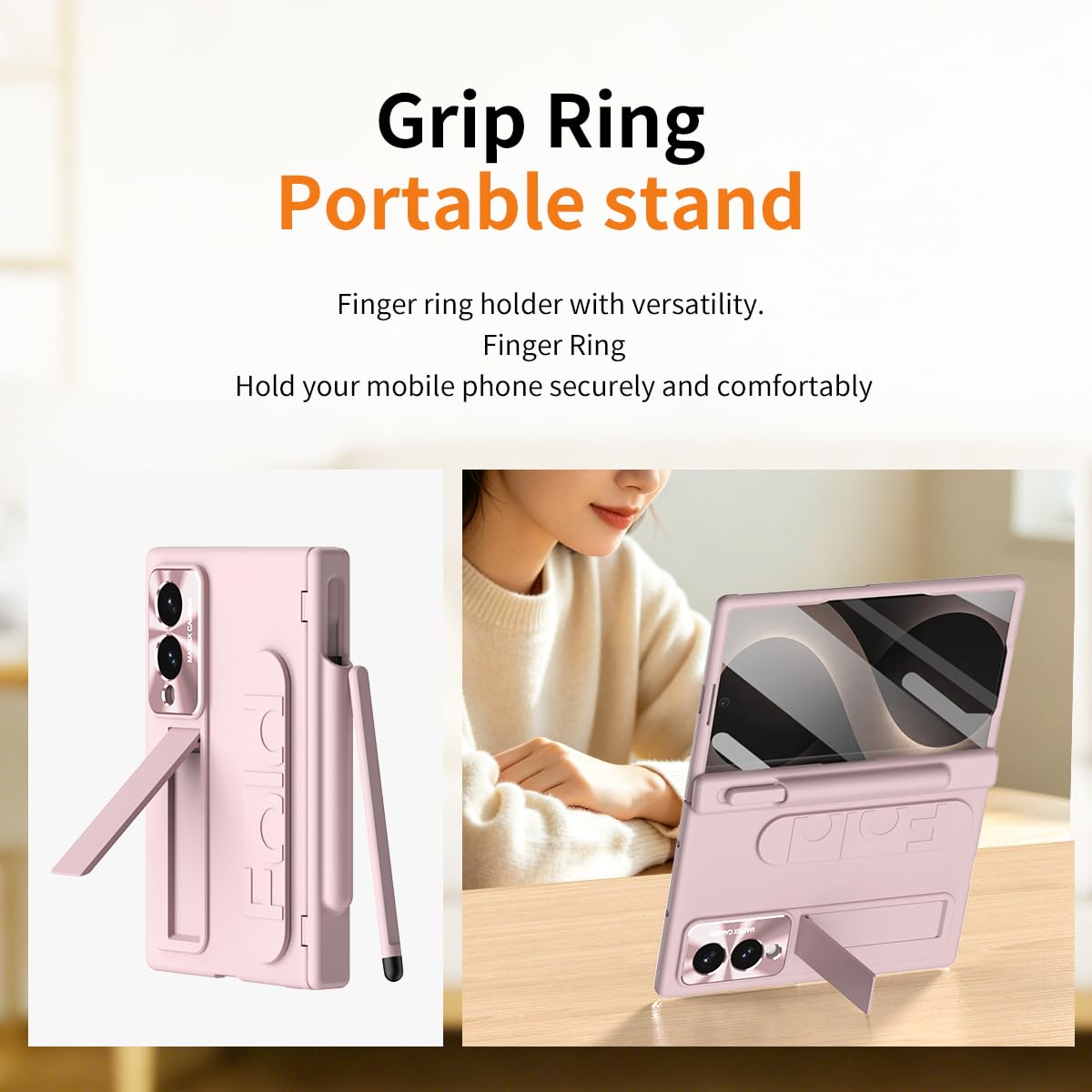 Unichthy Custodia antiscivolo per Samsung Galaxy Z Fold 8 2026, rosa