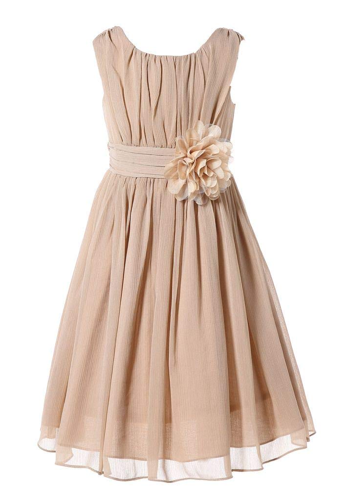 HAPPY ROSE Junior Bridesmaids Little Girls Elegant Ruffle Chiffon Summer Flowers Girls Dresses — view 7