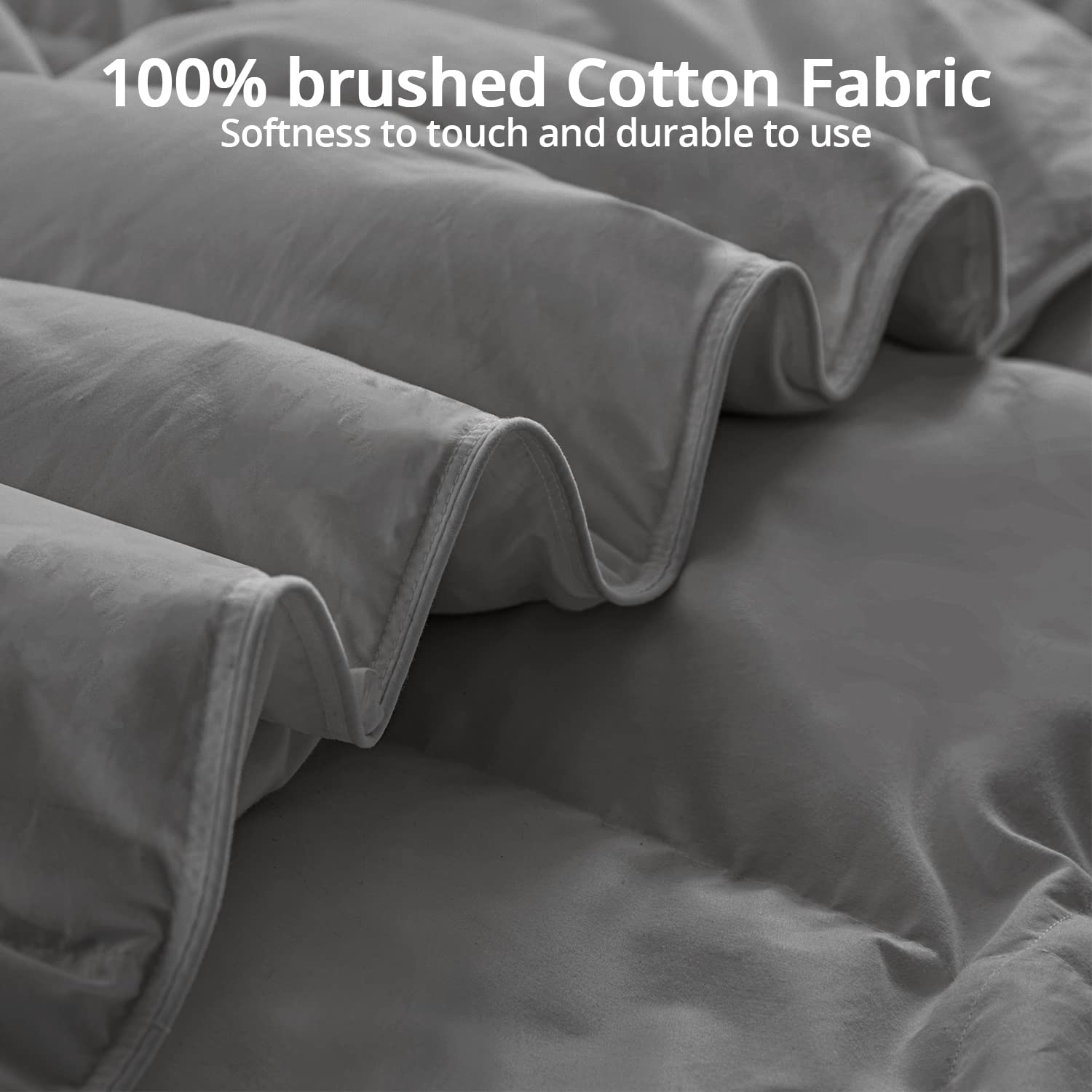 Globon Luxurious Feather Down Comforter Twin Size,Fluffy Hotel Collection Duvet Insert Heavyweight for Winter, 100% Soft Cotton Shell with Corner Tabs, Dark Grey(68x90inches)…