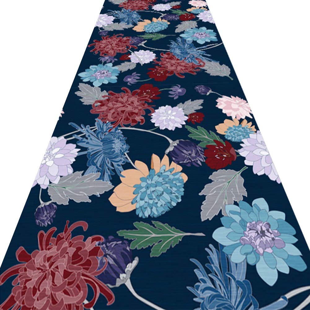 Tapis de passage couloir rétro lotus 0.8x2m antidérapant sur mesure