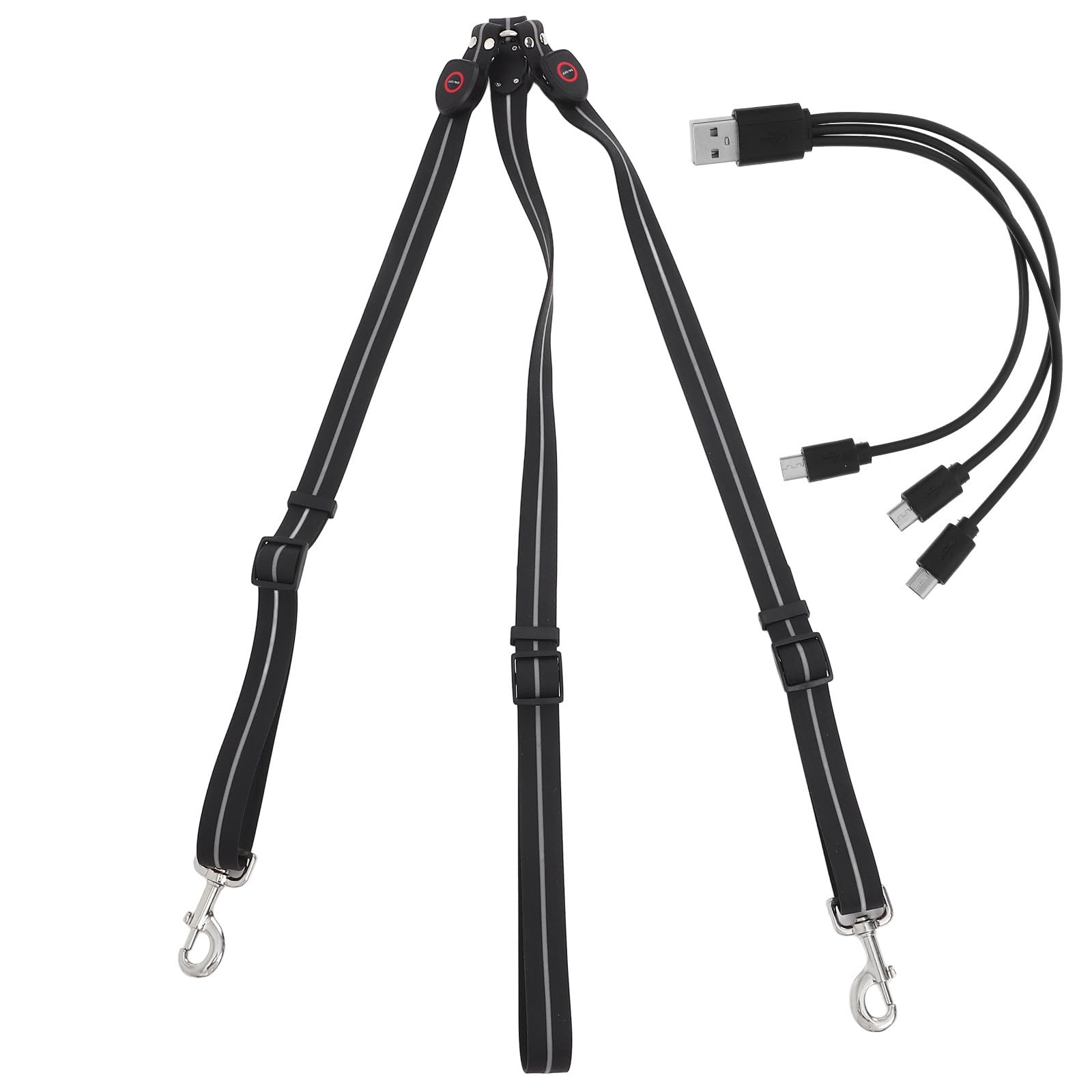 BESPORTBLE Leuchtendes Verstellbares LED Pferdebrustgeschirr aus Wasserdichtem PU Material mit USB Ladefunktion für Reitsport und Nachttraining