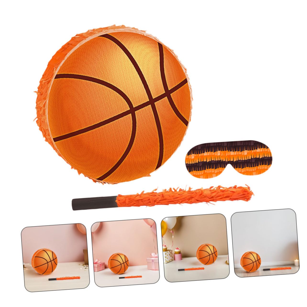 Naranja Piñata Baloncesto de Papel de Cumpleaños Infantil