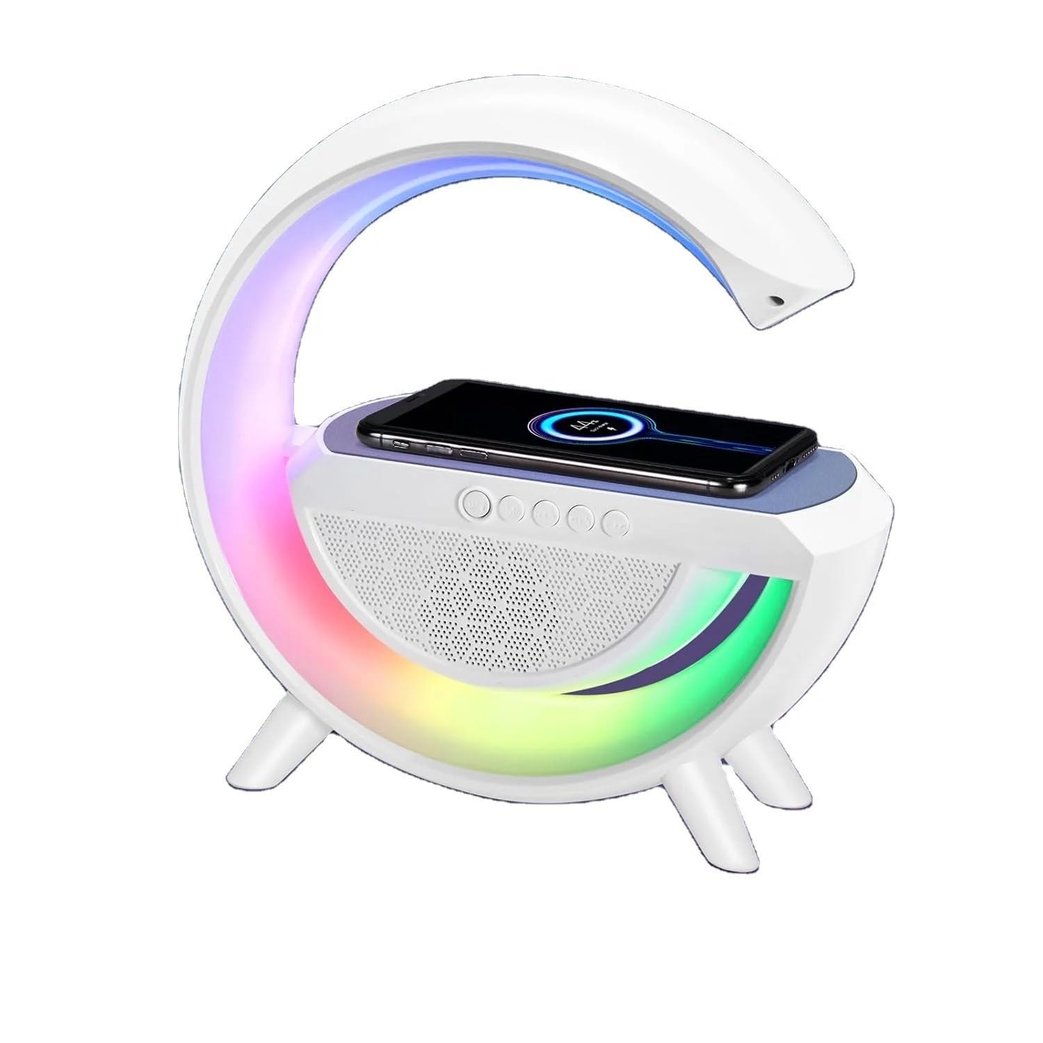 Wireless Bluetooth Speaker, LED Lighting with 7 Colours, FM Radio, Extra-Long Standby Time, Black