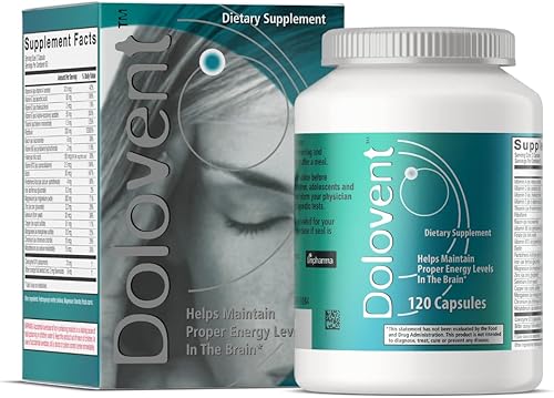 Dolovent - Alivio natural de la migraña con magnesio para las migrañas, vitamina B2 400 mg, CoQ10 - Suplemento dietético para la salud cerebral - 1