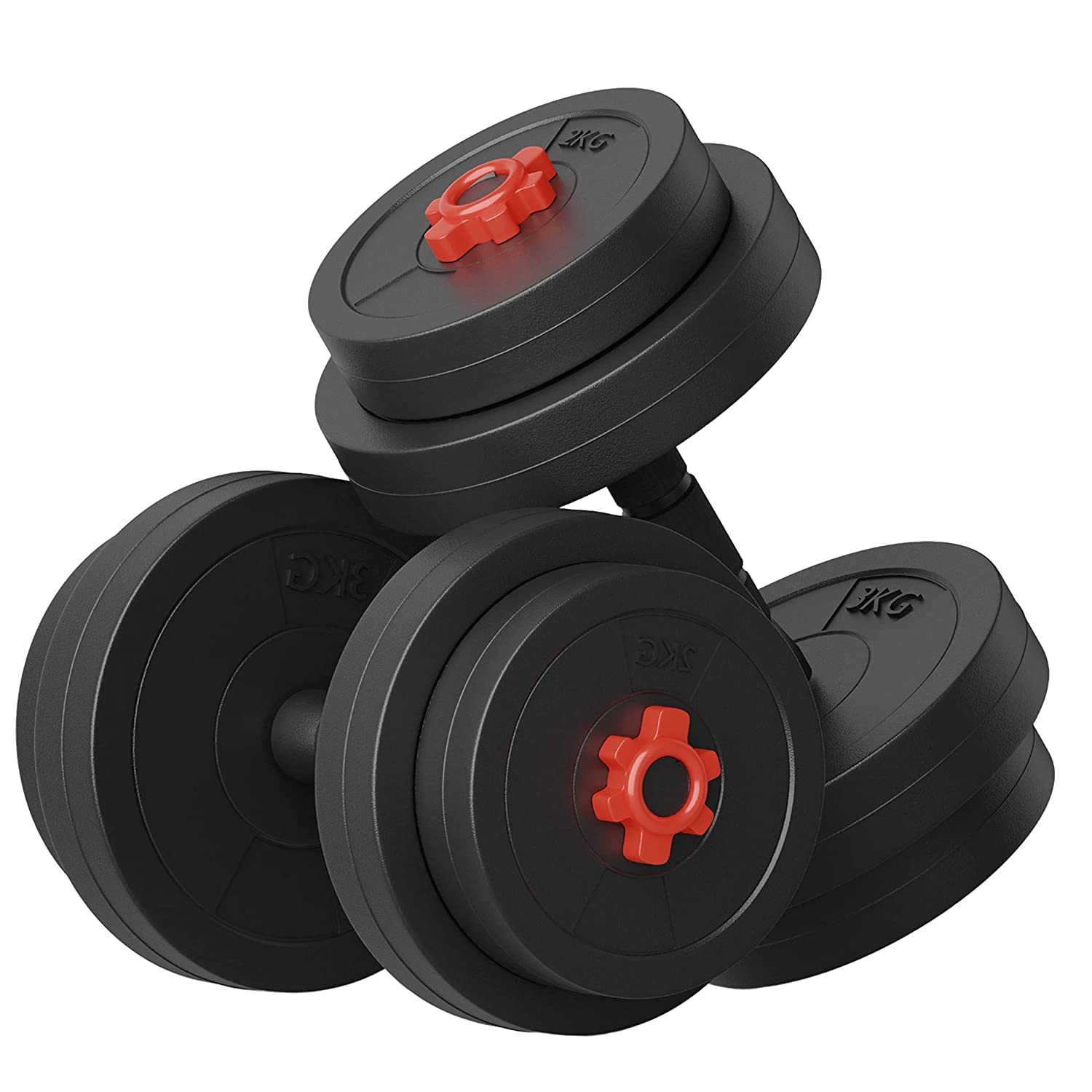 POWER FITNESS PVC Home Gym Adjustable Set (3Kg*4+2Kg*4) Plates with Dumbbell Rod, Black (B0C55LWQYG) Amazon Price History, Amazon Price Tracker