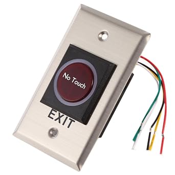 Contactless Non Touch Exit Switch,Infrared Sensor Exit Button Door Release Automatic Switch with LED Indication for Door Security Alarm Access Control System