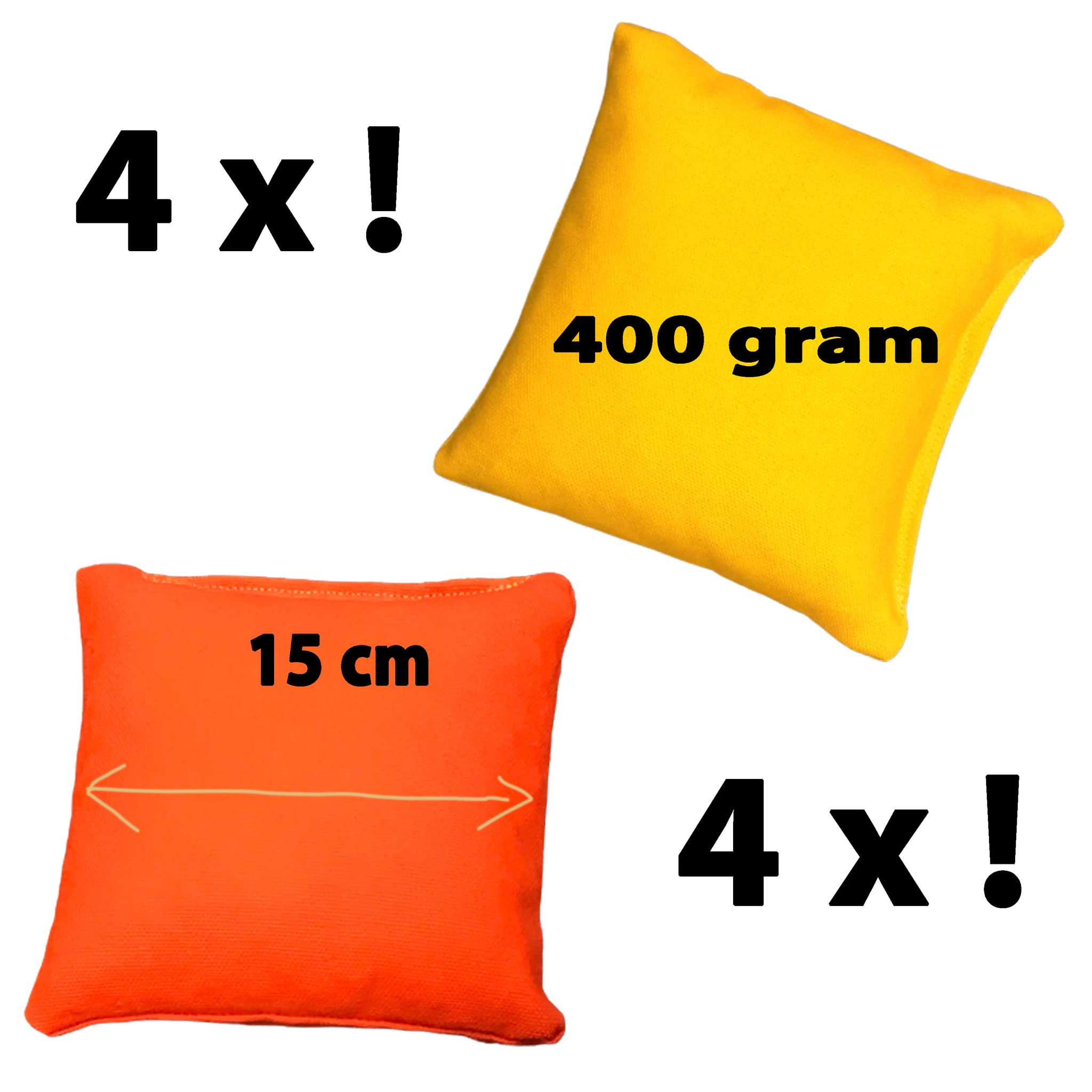Original Cornhole Bean Bags (8-teilig) 15 x 15 cm 400 g aus Bester Verarbeitung und Besten Materialien