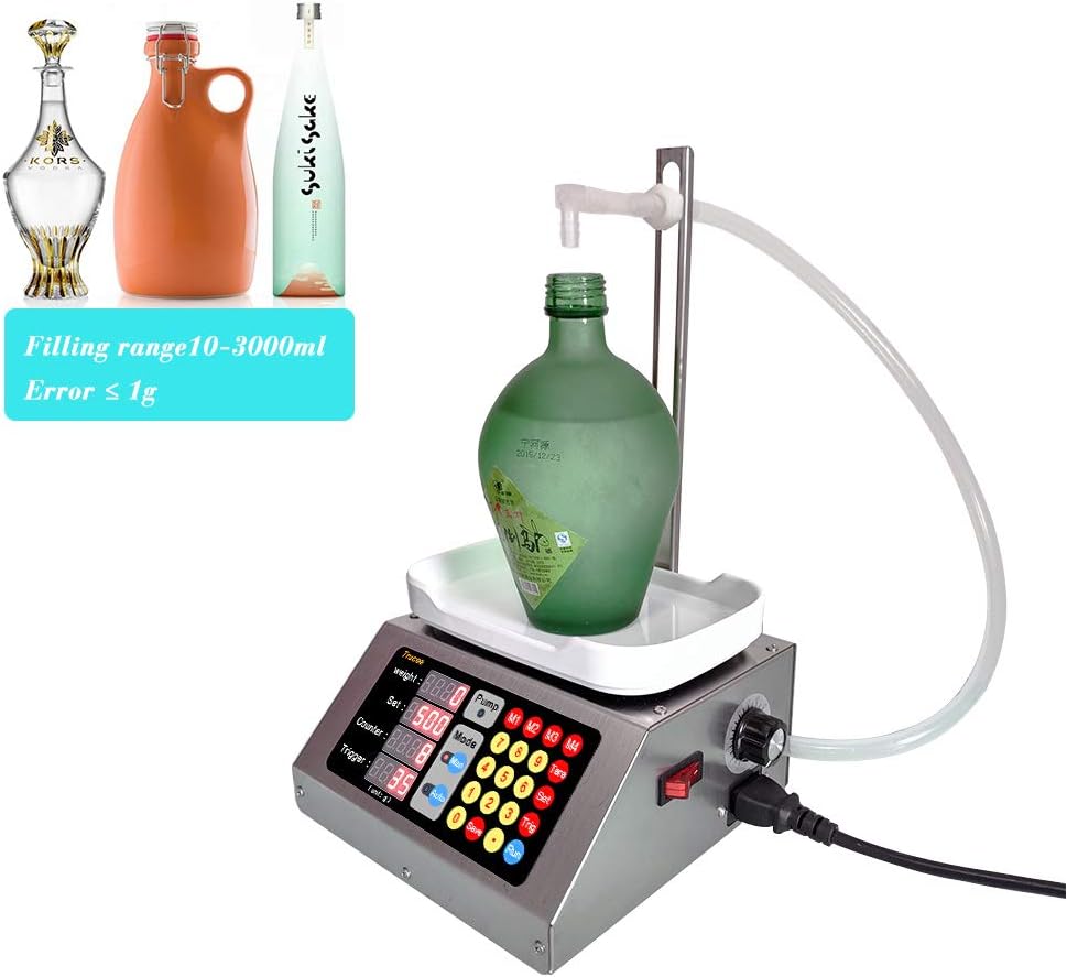 Automatic Liquid Filling Machine Diaphragm Pump Digital Bottle Filler for Bottled Water, Oil, Liquid(10-3000ml)