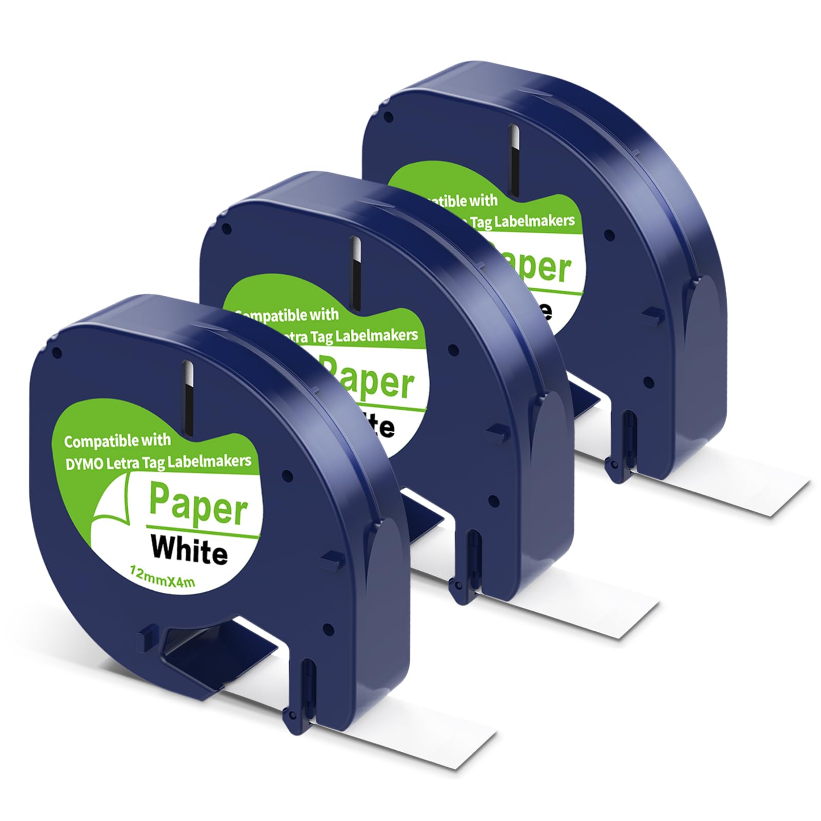 3 Pack Paper Label Refills Replacement for Dymo Letratag Refills 91200/91330 White Paper Tape 1/2 X 13, Compatible with Dymo Label Maker Refills, Work