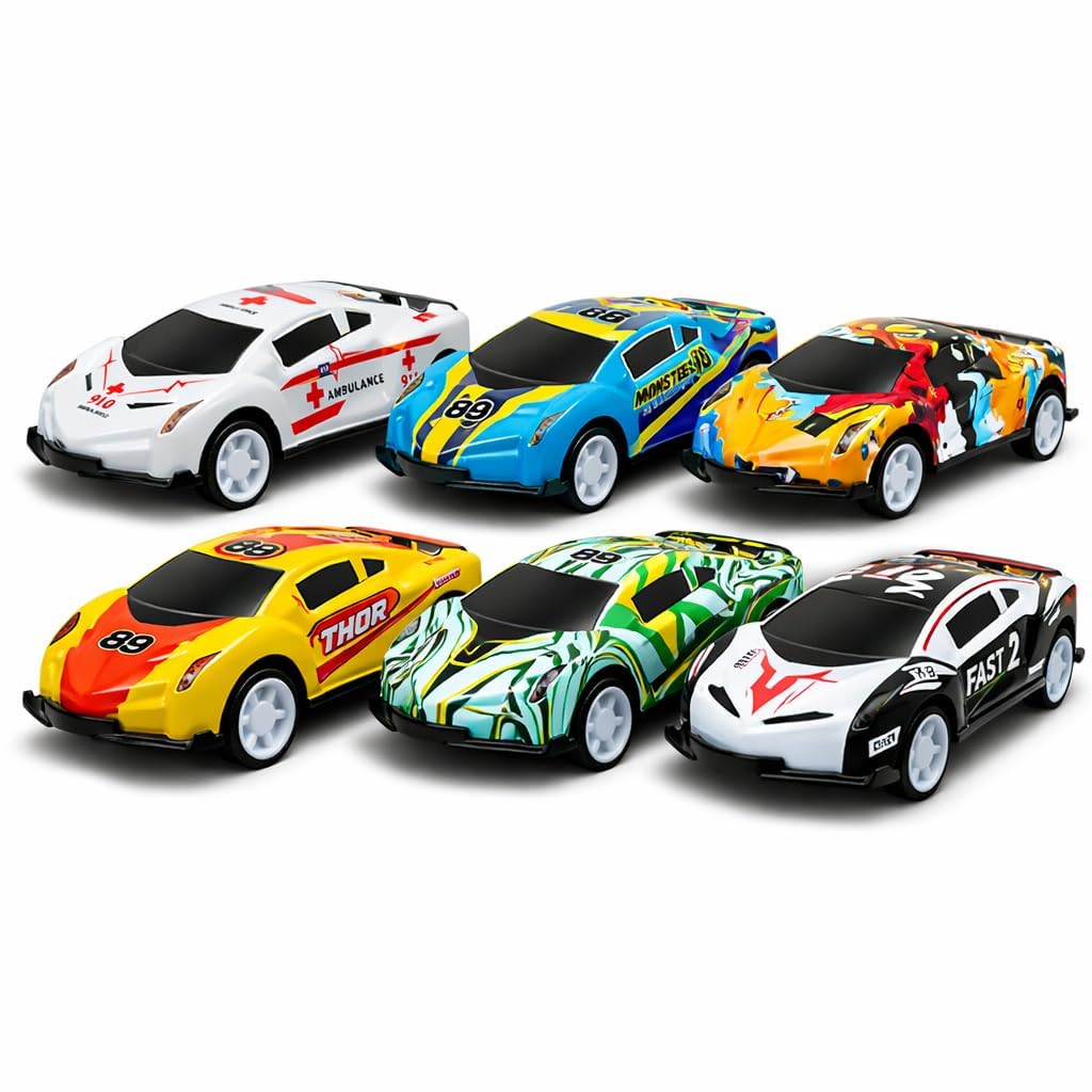 Die-Cast Metal Pull-Back Toy Cars (Set of 6) at ₹279 – Amazon
