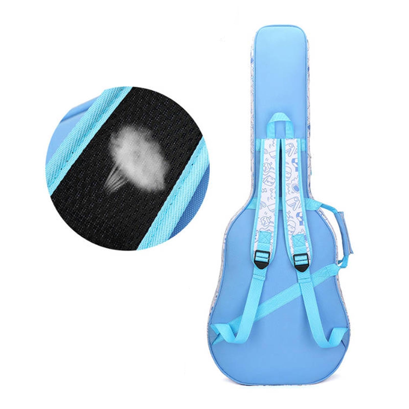 Funda para Guitarra, Funda para Bajo Eléctrico, Funda Portátil Gruesa de Oxford con Asa Lateral, Caja de Almacenamiento para Guitarra Acolchada Gruesa, Azul
