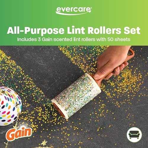 Evercare Gain Scented All-Purpose Lint Rollers, Orange, Pack Of 3 (150 Sheets Total) #TOP2