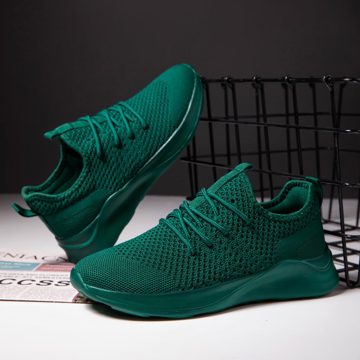 DLWKIPV Running Shoes for Men Slip on Tennis Walking Sneakers Lightweight Non Slip Workout Gym Sports Volleyball Shoes Outdoor Athletic Casual Fashion Breathable Trainers