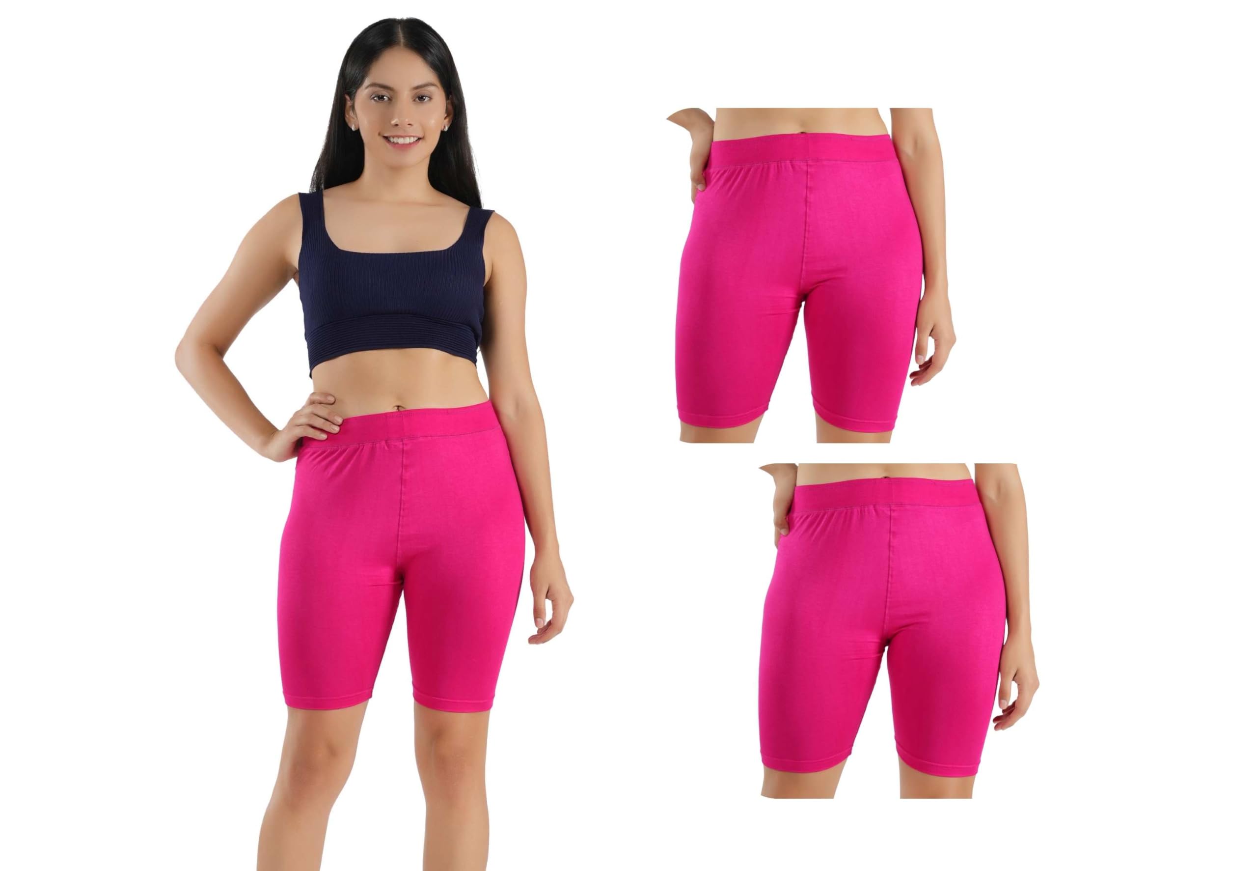 Flosee Women Viscose Lycra High Waist Boyshorts, Cycling Shorts, Gym Shorts, Running Shorts, Sports Shorts for Active Lifestyle Pack of 2-image-28