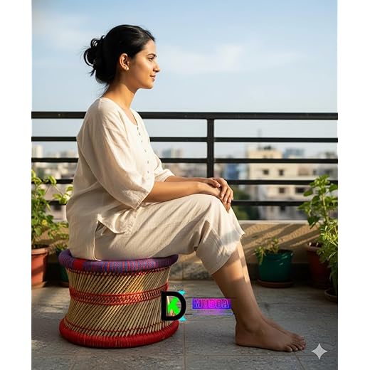 Mudda Eco-Friendly Bamboo Cane Bar Stool 25 Cm