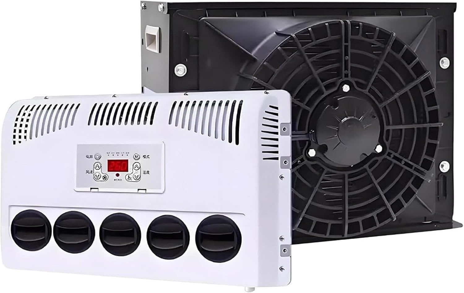 SXXAZLDP 11000 BTU 12V 24V Split Rooftop Air Conditioner for Semi Trucks RV Bus Caravan, Under Dash AC Unit
