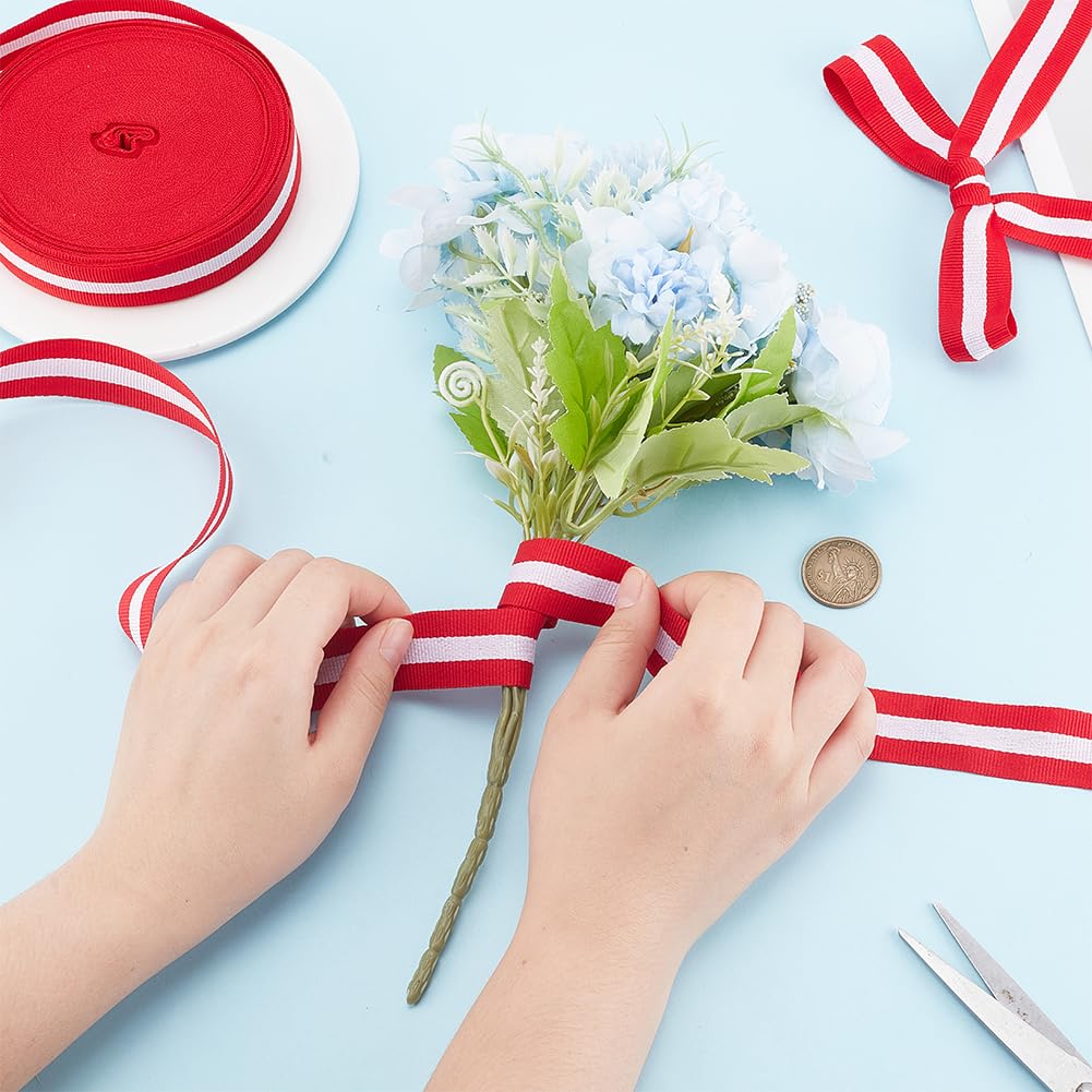 Marine-blau-weiß-rotes Ripsband – 50 M Rolle, Polyester, Für DIY, Dekoration & Kleidung