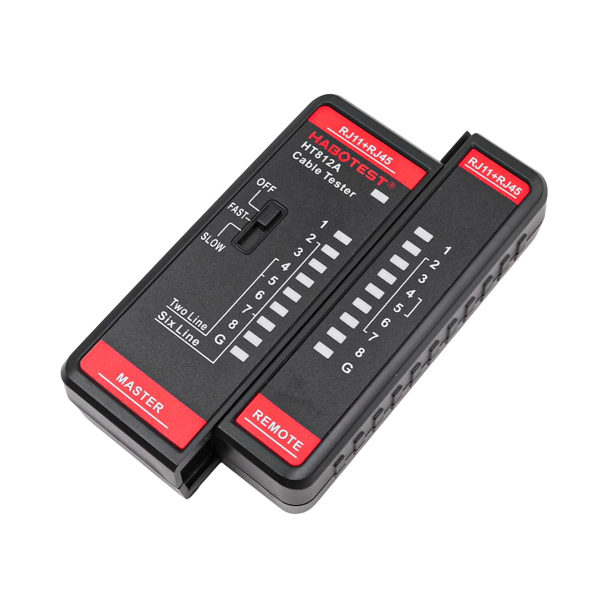 Tester per Cavi di Rete Rilevatore Passante per Cavi di Rete Telefonica con Testina di Cristallo 2 in 1 per Cavo LAN 8P/6P/4P/2P E Cavo Telefonico Rj11 E Rj45