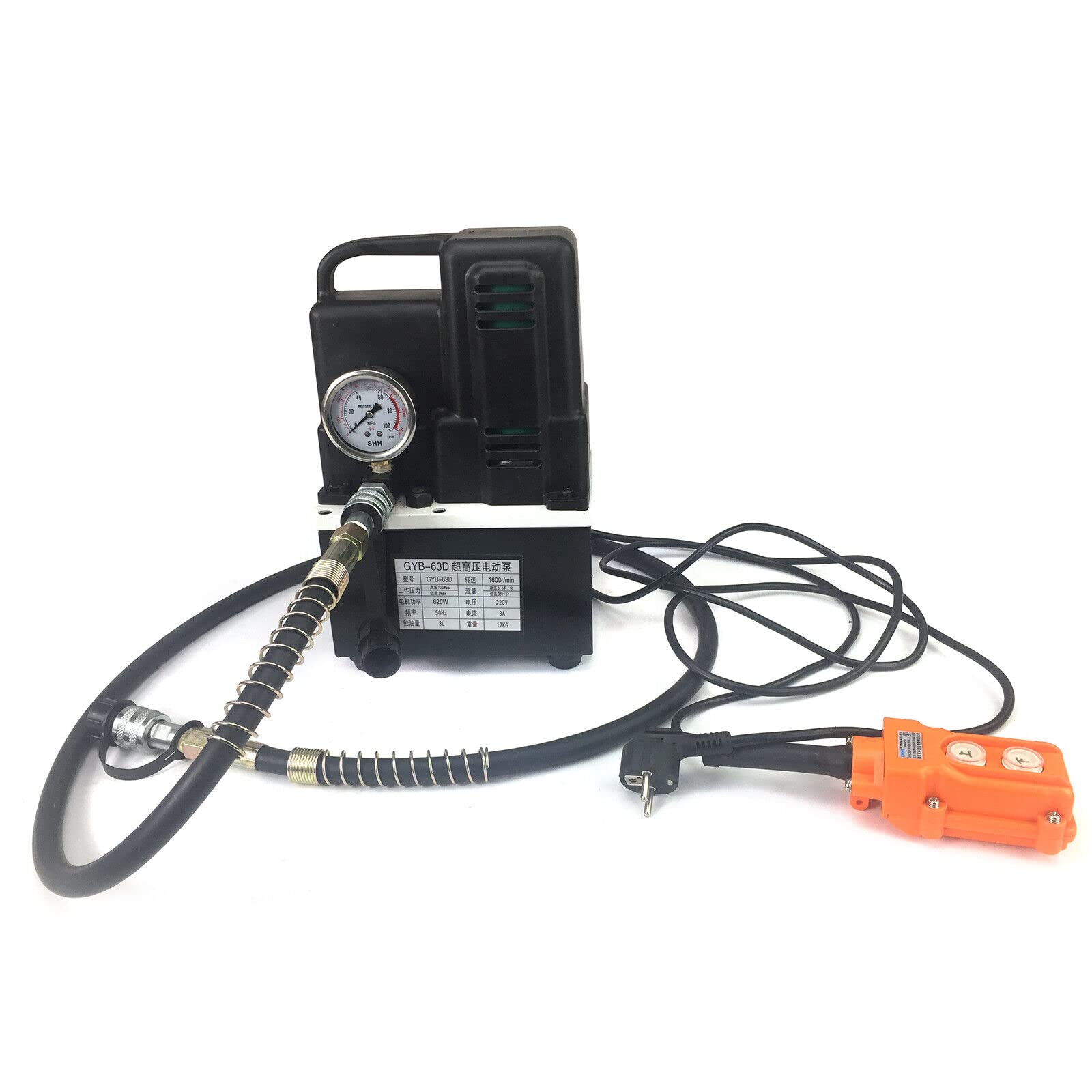 Pompa idraulica elettrica 700 Bar 220V Nero, Pompa ad alta pressione compatta per applicazioni versatili. Leggera, potente e affidabile per attività idrauliche