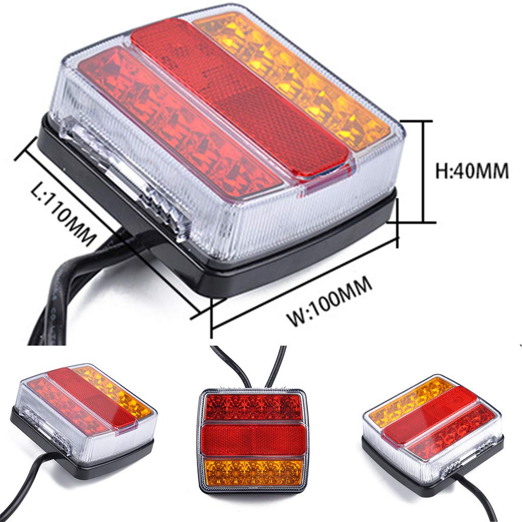 2019 Nouveau Kit d'Eclairage de Remorque Submersible LED 12V, Feux Remorque -2 PCS Éclairage Remorque Gauche et Droite pour Camion, Remorque, Bateau, Fourgonnette, Caravane etc (comme montré)