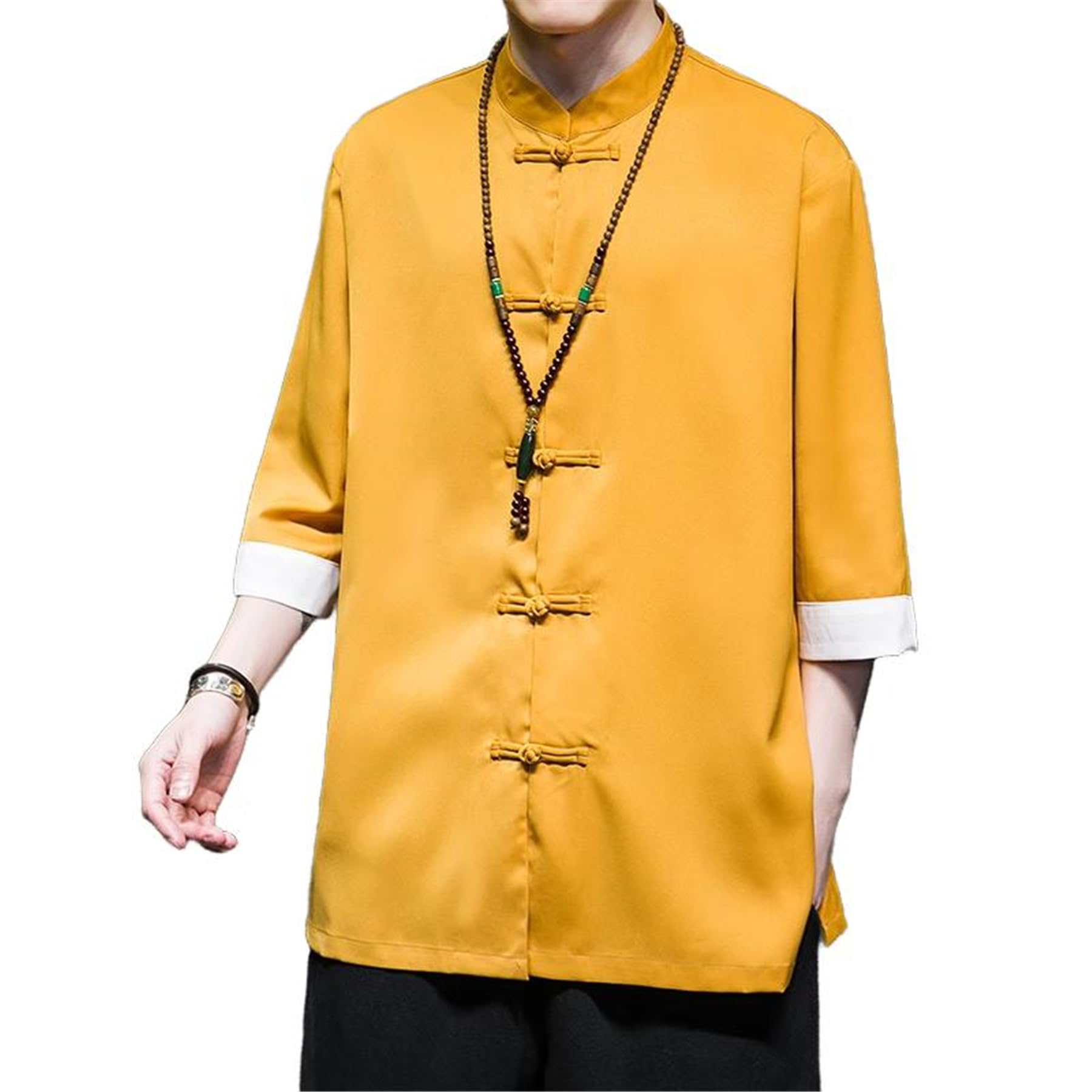GUOYUXIAO Männer-Chino-Tanganzug, Sommer-dünne-EIS-Silkwolle-und-kasual-Hemd.