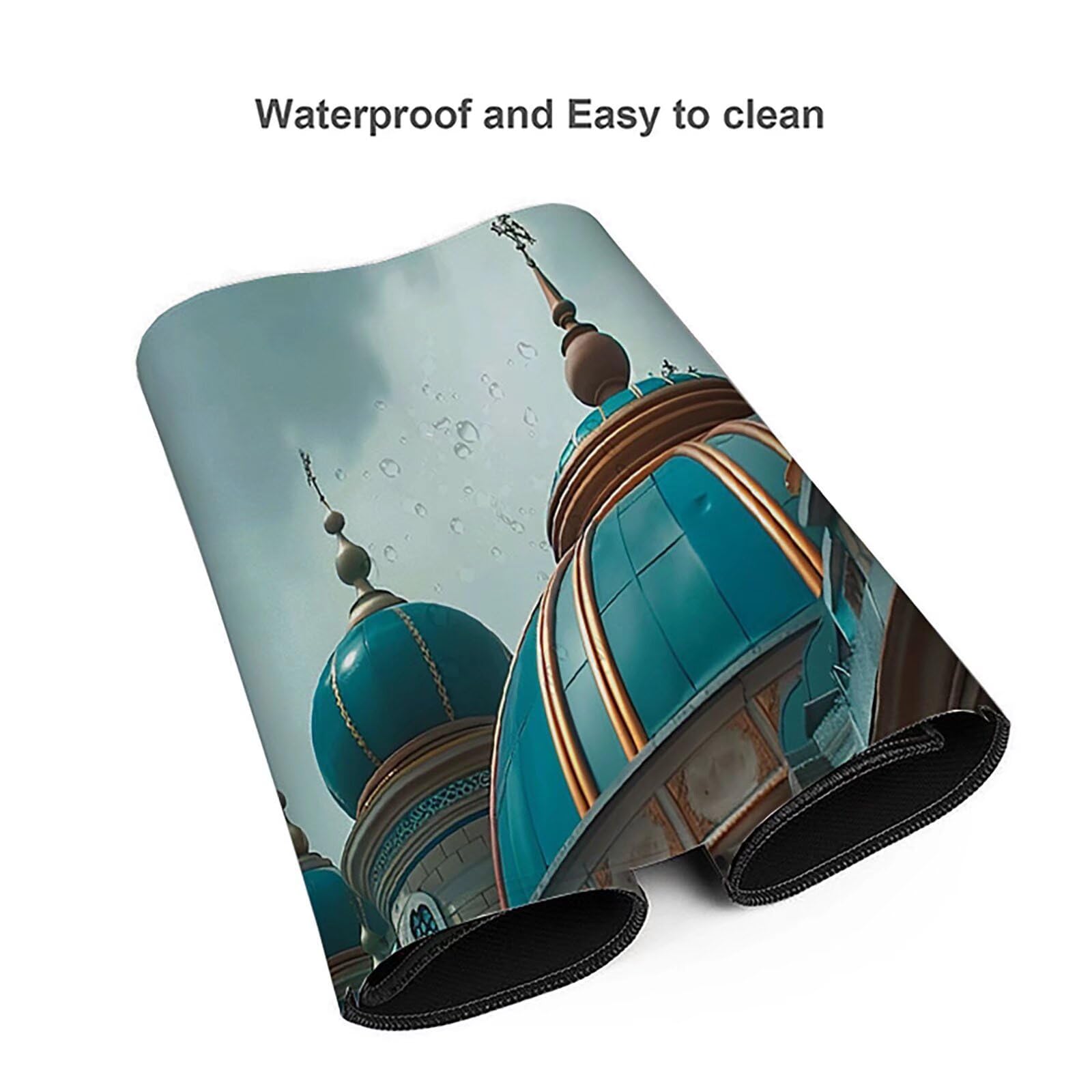 Gamingowa podkładka pod mysz, niebieska, XXL, 1400 x 600 x 3 mm, XXL, podkładka pod mysz, Taj Mahal, akcesoria dla graczy, z antypoślizgową podkładką, wodoszczelna i trwała, do ozdabiania myszy i
