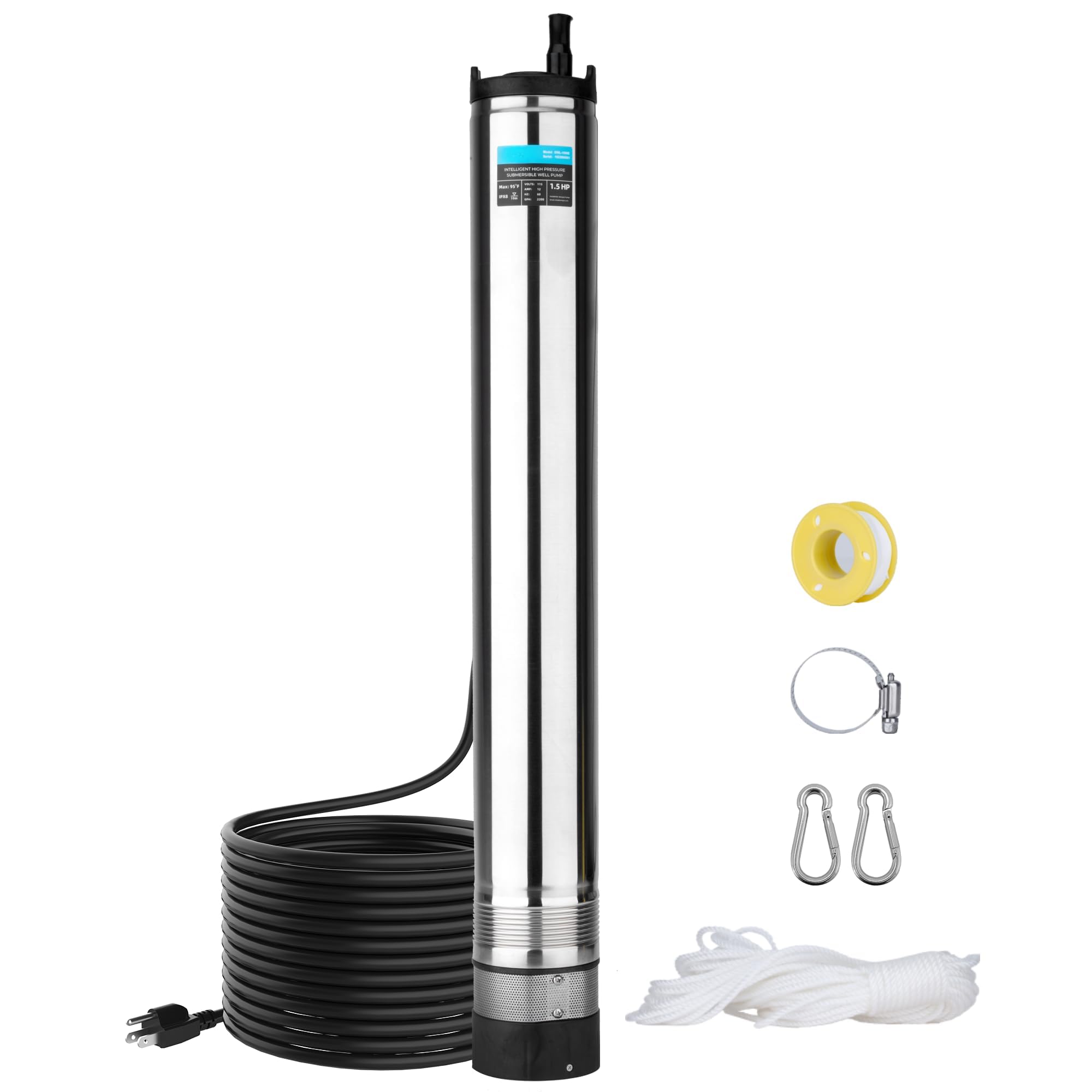 LEO 1.5HP Submersible Deep Well Pump, Automatic ON/OFF