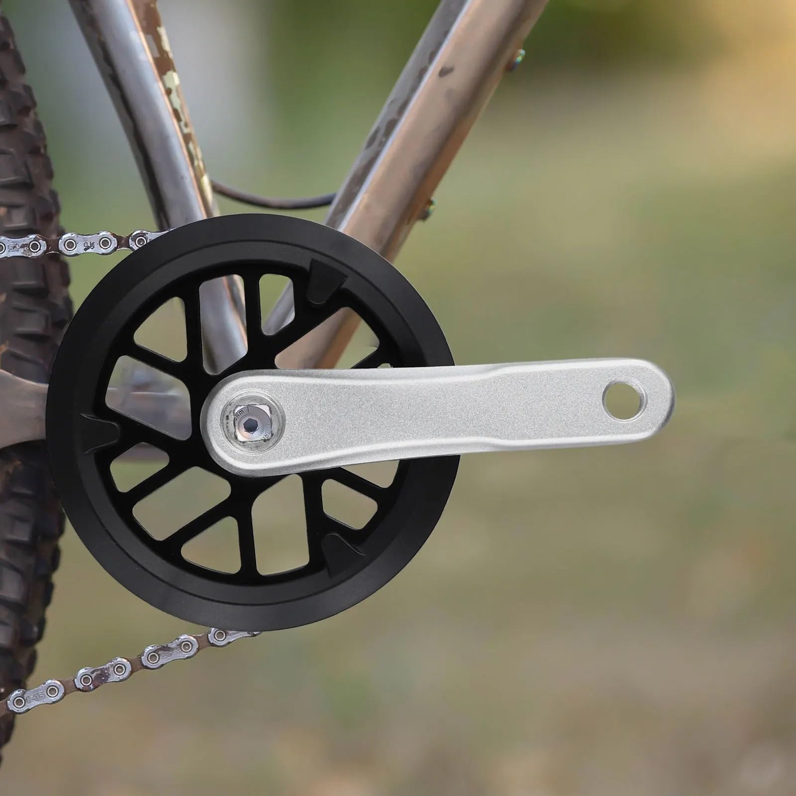 Mountain Bike Guarnitura Pieghevole Della Bicicletta Corona 32T 127/140/152mm In Lega di Alluminio Singola Velocità Variabile Manovella Per Mountain Bike Strada Bicicletta