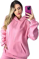 Blusa De Moletom Canguru E Capuz Feminina Moda De Inverno Dia A Dia