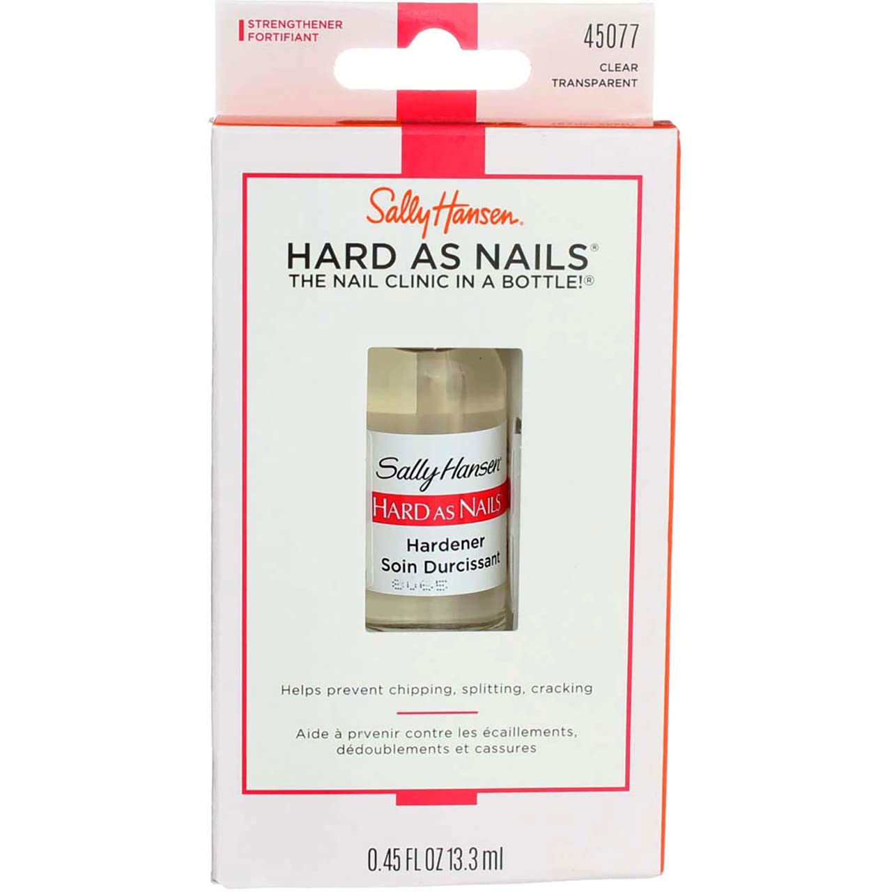 Sally Hansen Hard As Nails Strengthener Clear 0.45 Ounce (Pack of 6)