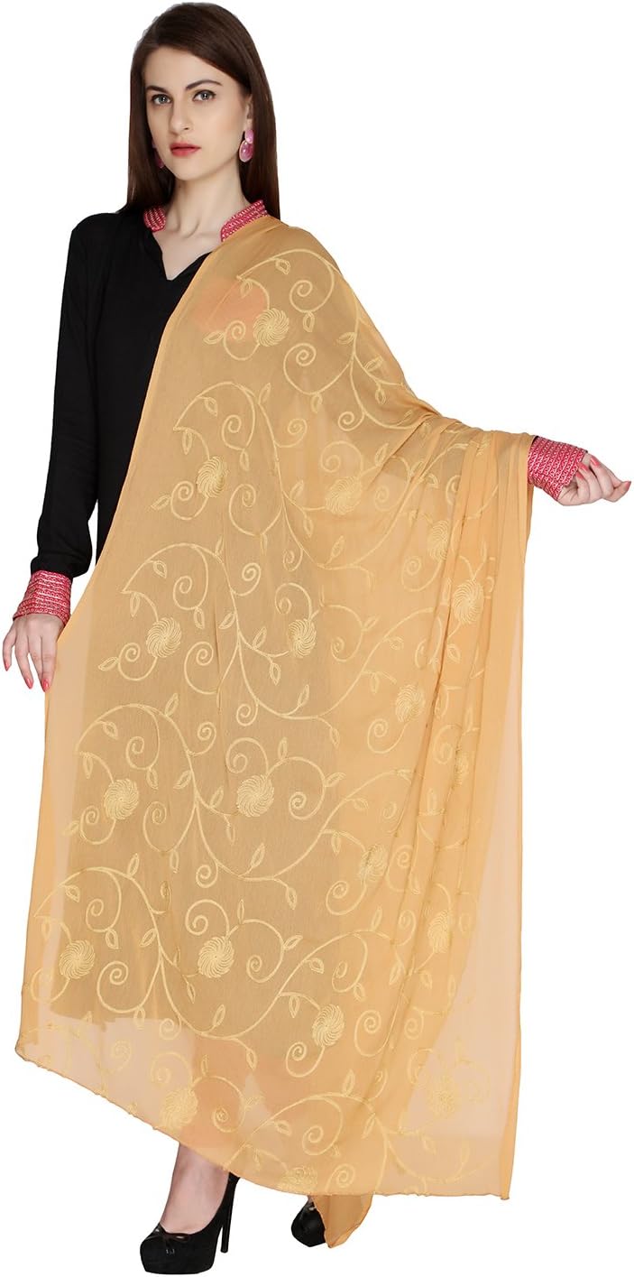 Woman's Embroidered Soft Chiffon Chunni,Dupatta, Stole