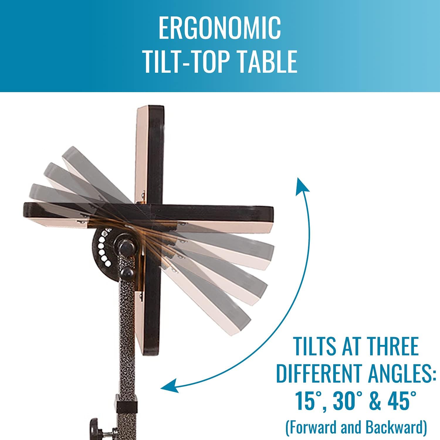 DMI Tilt-Top Overbed Table, Bedside Table with Wheels, Hospital Bed Table, Bed Trays for Eating, Bed Trays, Rolling Tray Height 25.5"-38.5", No Assembly Required : Everything Else