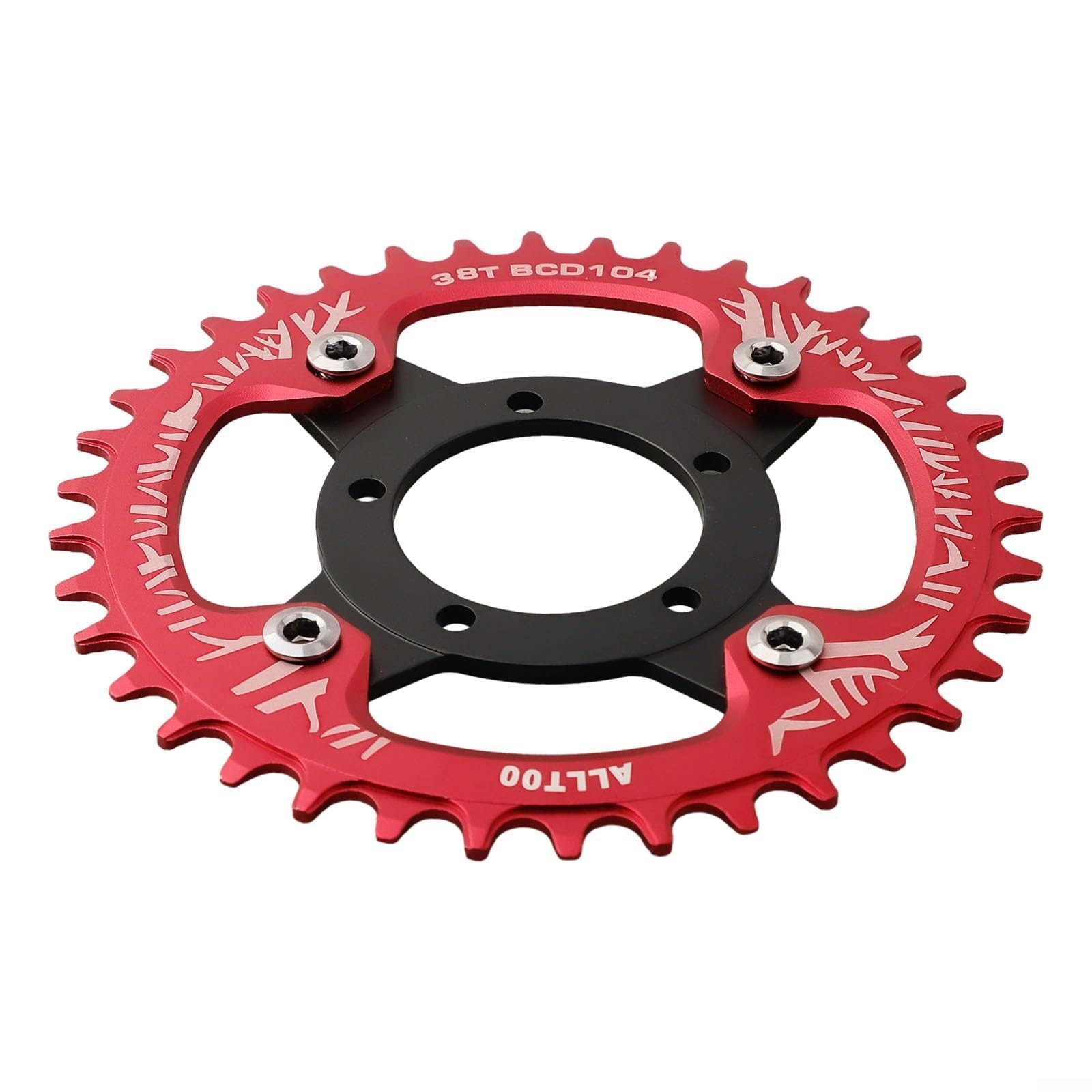 104BCD - Catena per anello adattatore Spider per motore Bafang 01/02, componente per ruota dentata in lega di alluminio (rosso, 32 T)