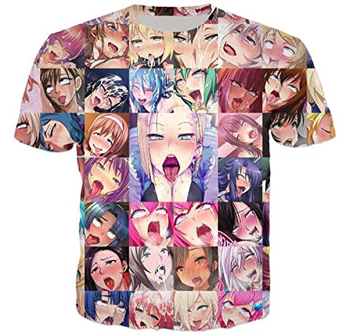 Hombres Hoodies Divertido 3D Print Pizza Ahegao de Manga Larga con Capucha del chándal Camisetas A01 L