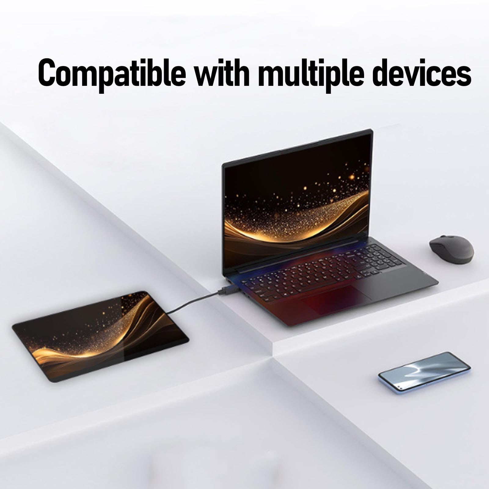 VBESTLIFE 16 -calowy Wyświetlacz Komputerowy, Przenośny Monitor 4K Ultra HD 120 Hz Szybkość Odświeżania, Wbudowana w 2 Głośniki Typu C Mini HDMI, do Gier Telefonicznych na Laptopie na PC