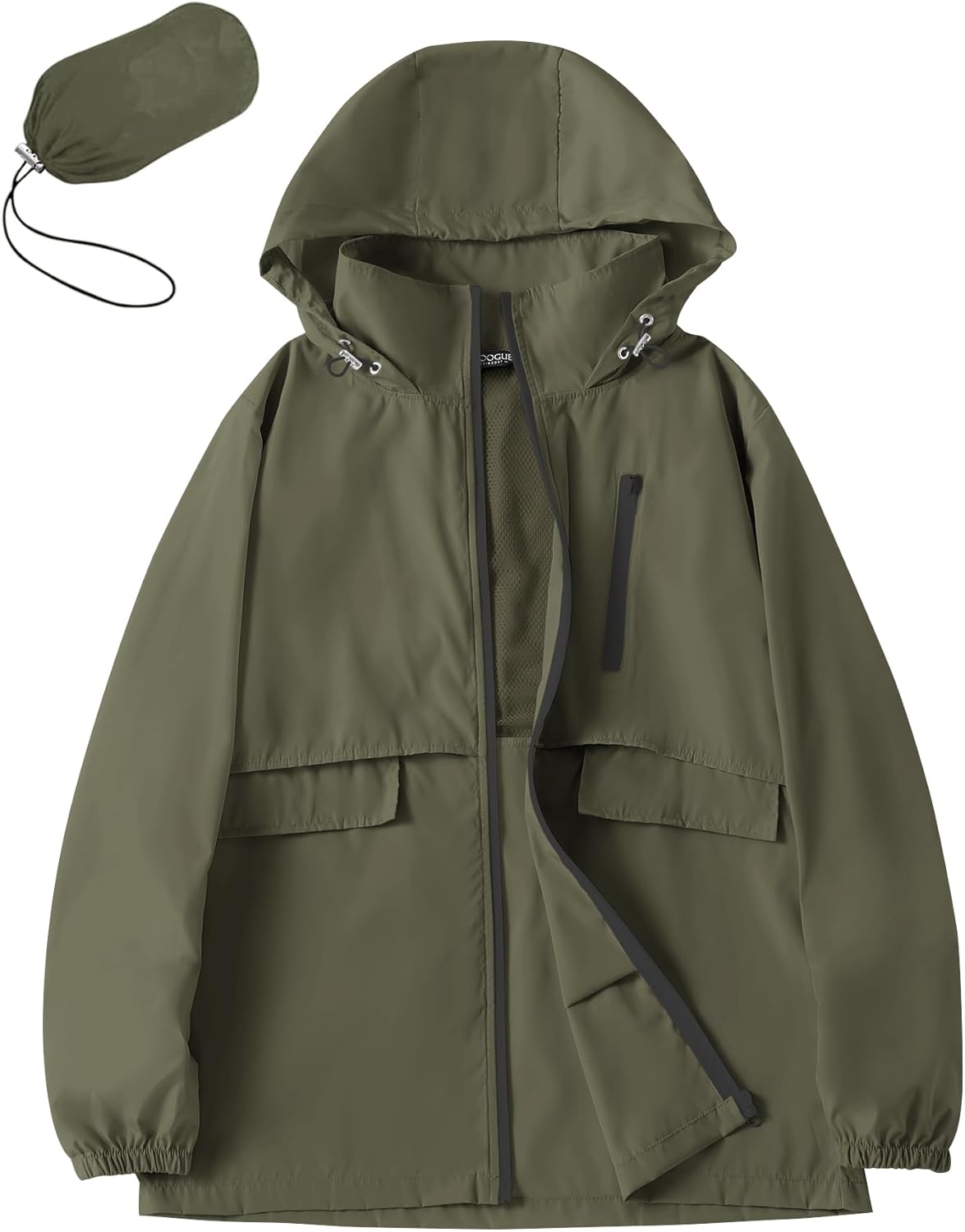 Lightweight Women’s Hooded Waterproof Rain Jacket with Pockets Lightweight Women’s Hooded Waterproof Rain Jacket with Pockets